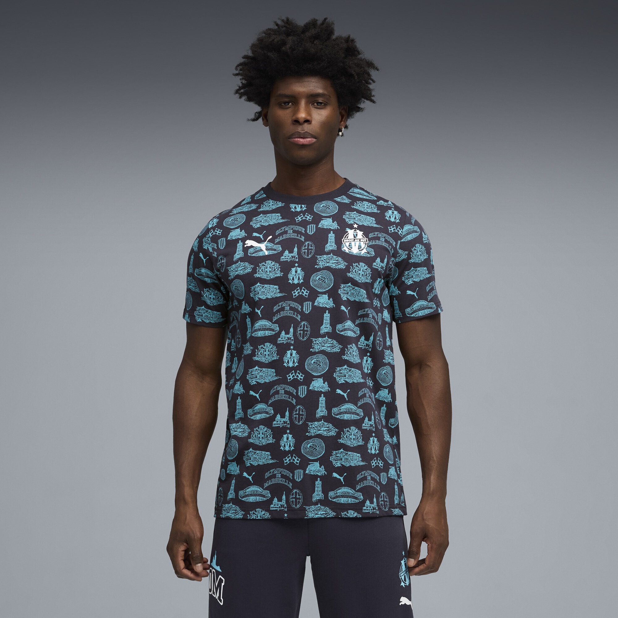 PUMA T-Shirt »Olympique de Marseille FtblCulture T-Shirt mit Allover-Print«
