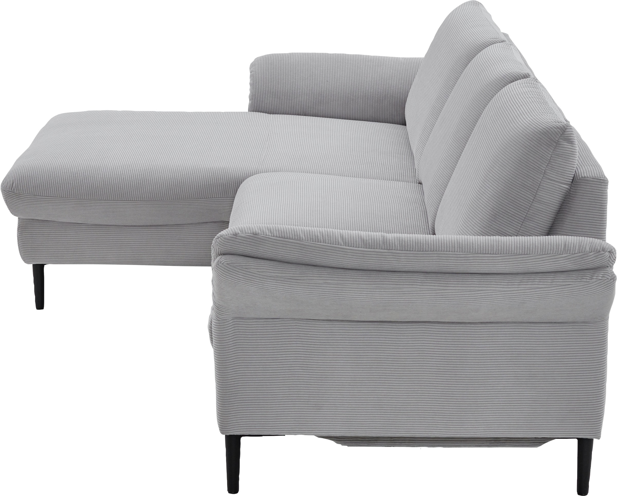 Places of Style Ecksofa »Sarsina: mit Tonnentaschen-Federkern, perfekt zum Entspannen L-Form«, inklusive 1 motorischen Relaxfunktion mit Herz-Waage-Beschlag