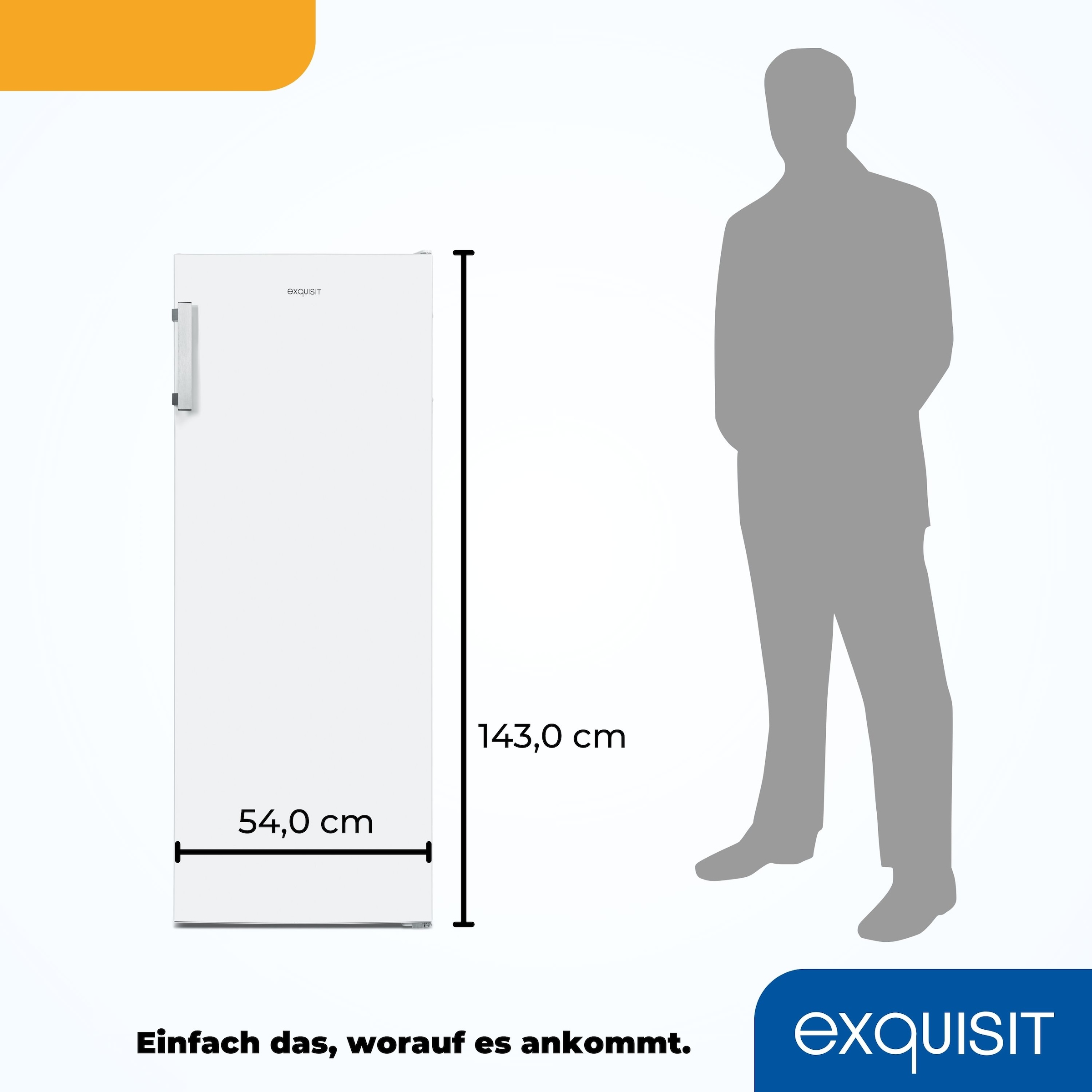 exquisit Gefrierschrank »GS231-NF-H-040C weiss« 143 cm hoch 54 cm breit NoFrost, 161 Liter Nutzinhalt