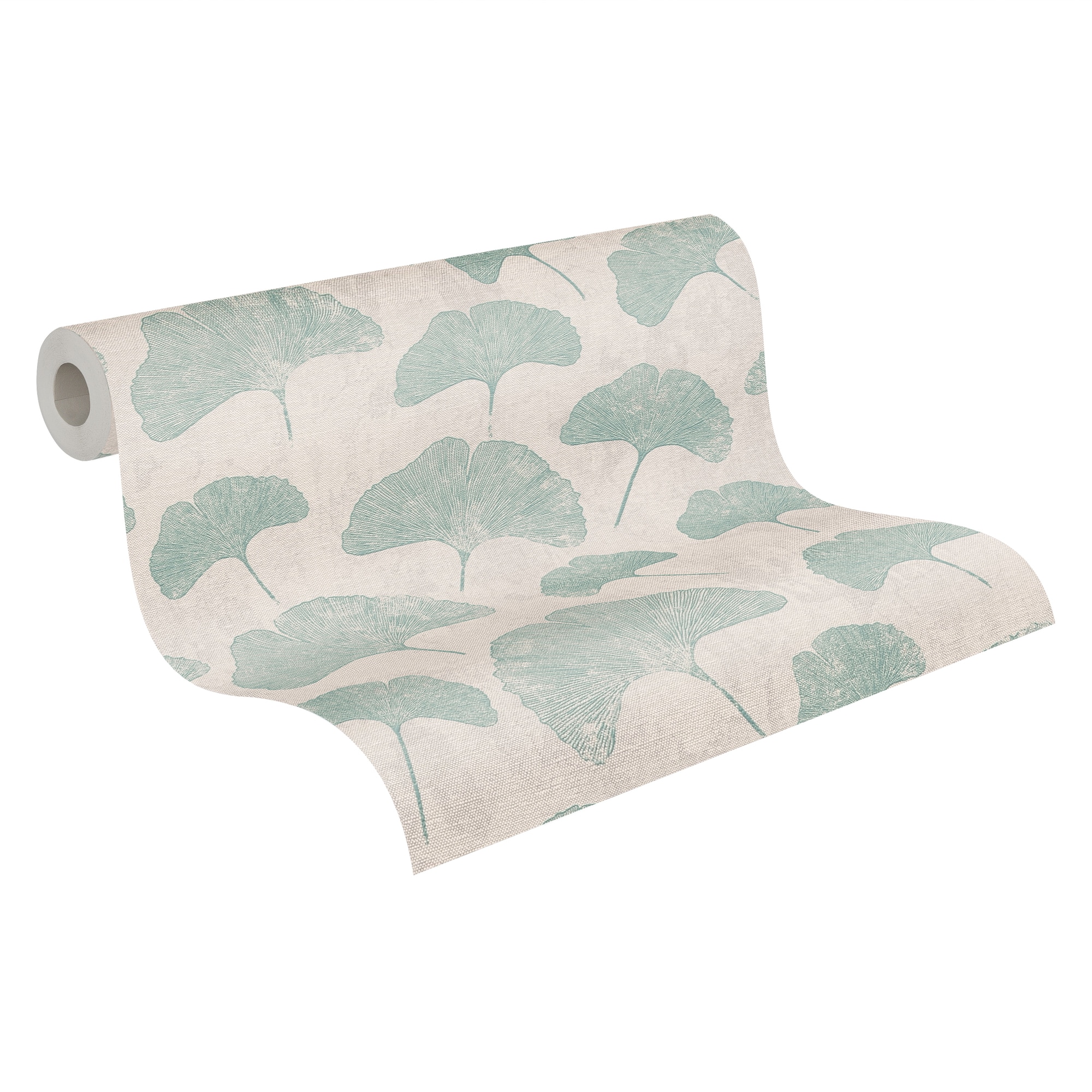 A.S. CRÉATION Vliestapete "Ginko Blatt Tapete", B/L: 0,53m x 10,05m, Rollen: 1, grau, Wohnzimmer, Tapeten, Tapete Floral Blättertapete Tapeten