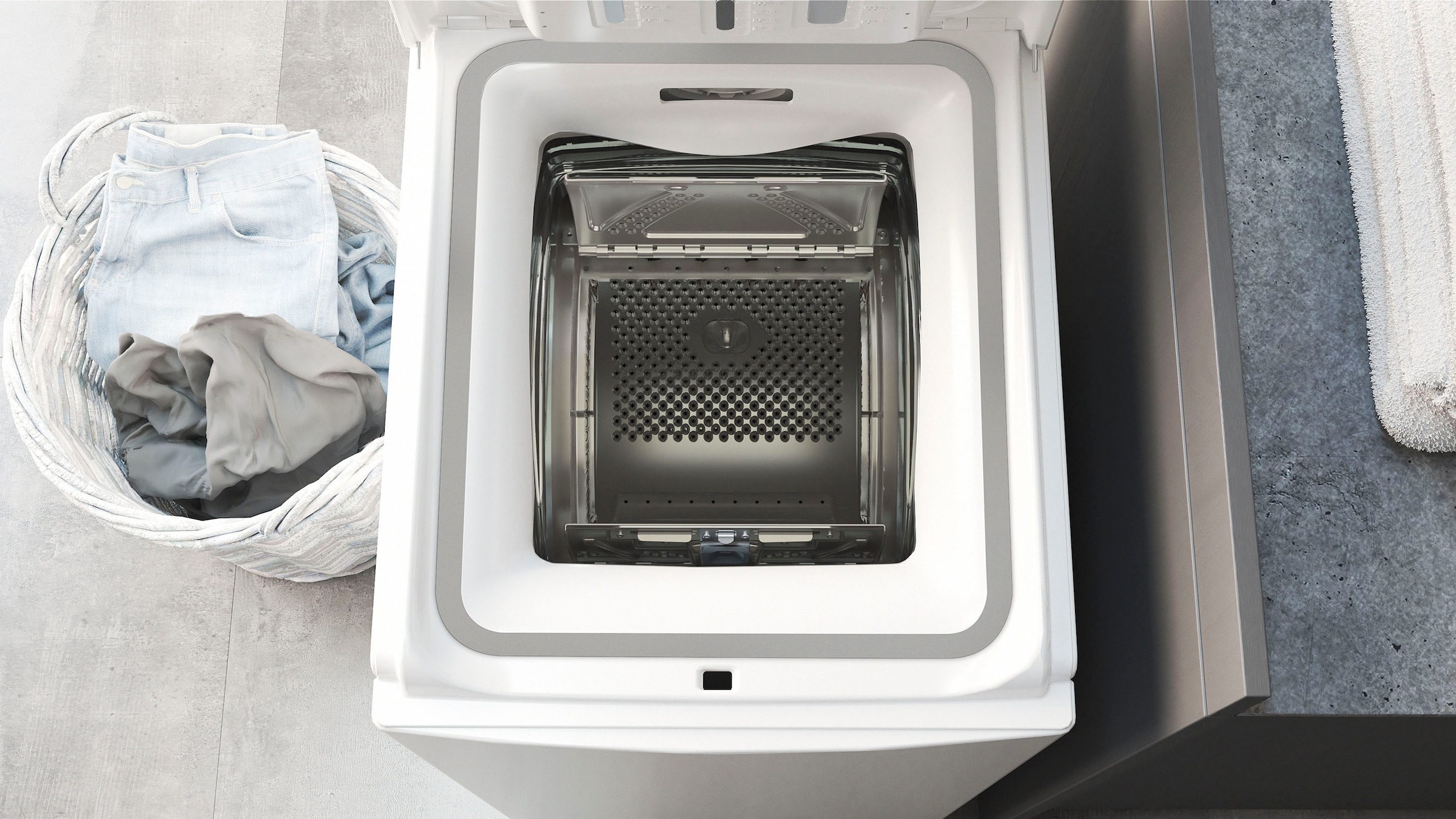 BAUKNECHT Waschmaschine Toplader »WAT Eco 712 B3«, 7 kg, 1200 U/min, Kurz 30 min., Vollwasserschutz, SoftOpening, Startzeitvorwahl