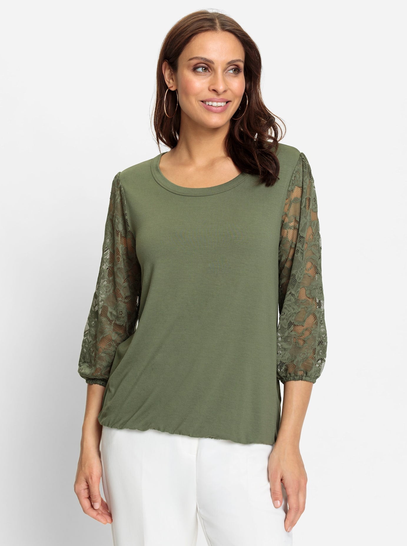 Lady 3/4-Arm-Shirt »Spitzen-Shirt«, (1 tlg.)