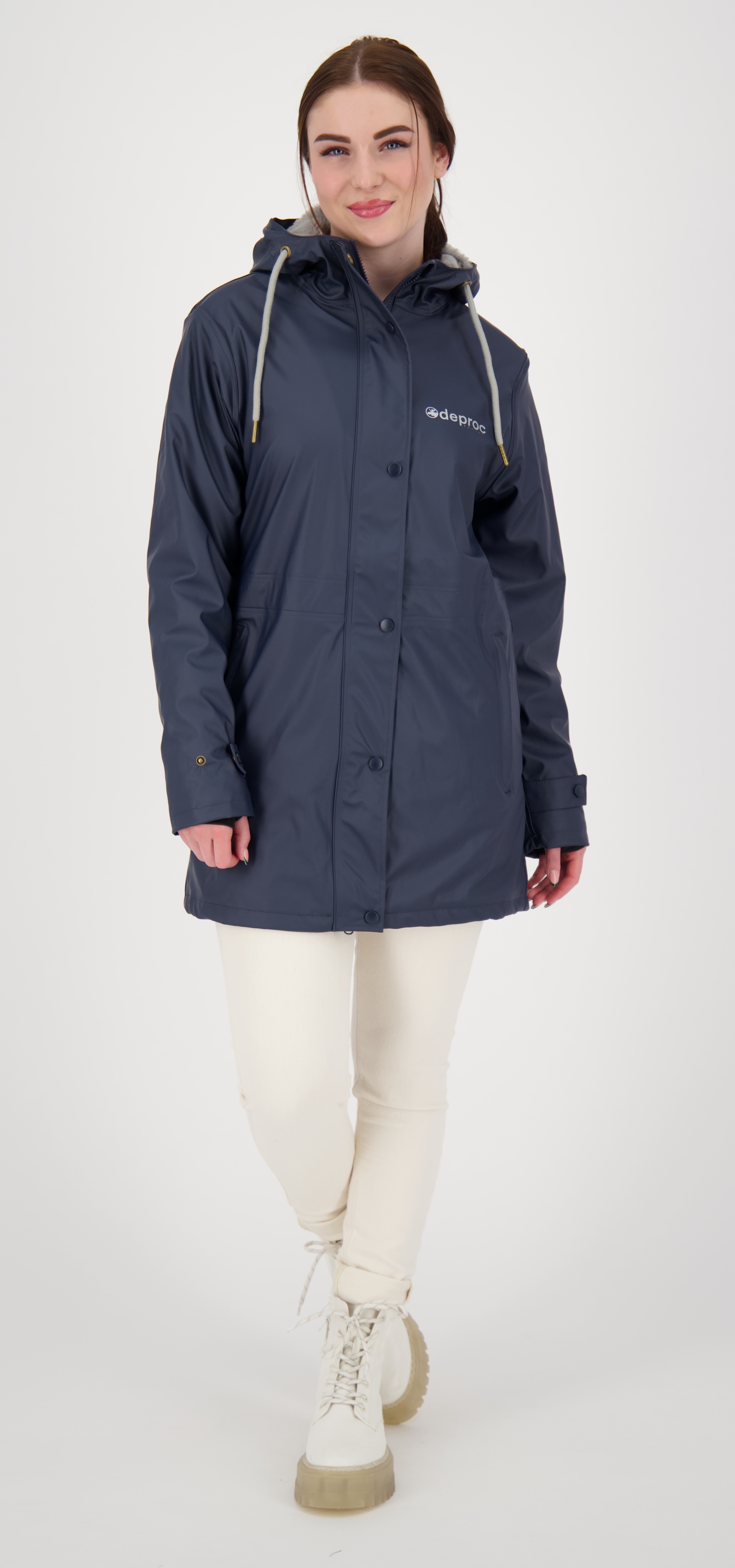 DEPROC Active Regenjacke "Friesennerz NEW ELLESMERE" mit Kapuze auch in Großen Größen erhältlich