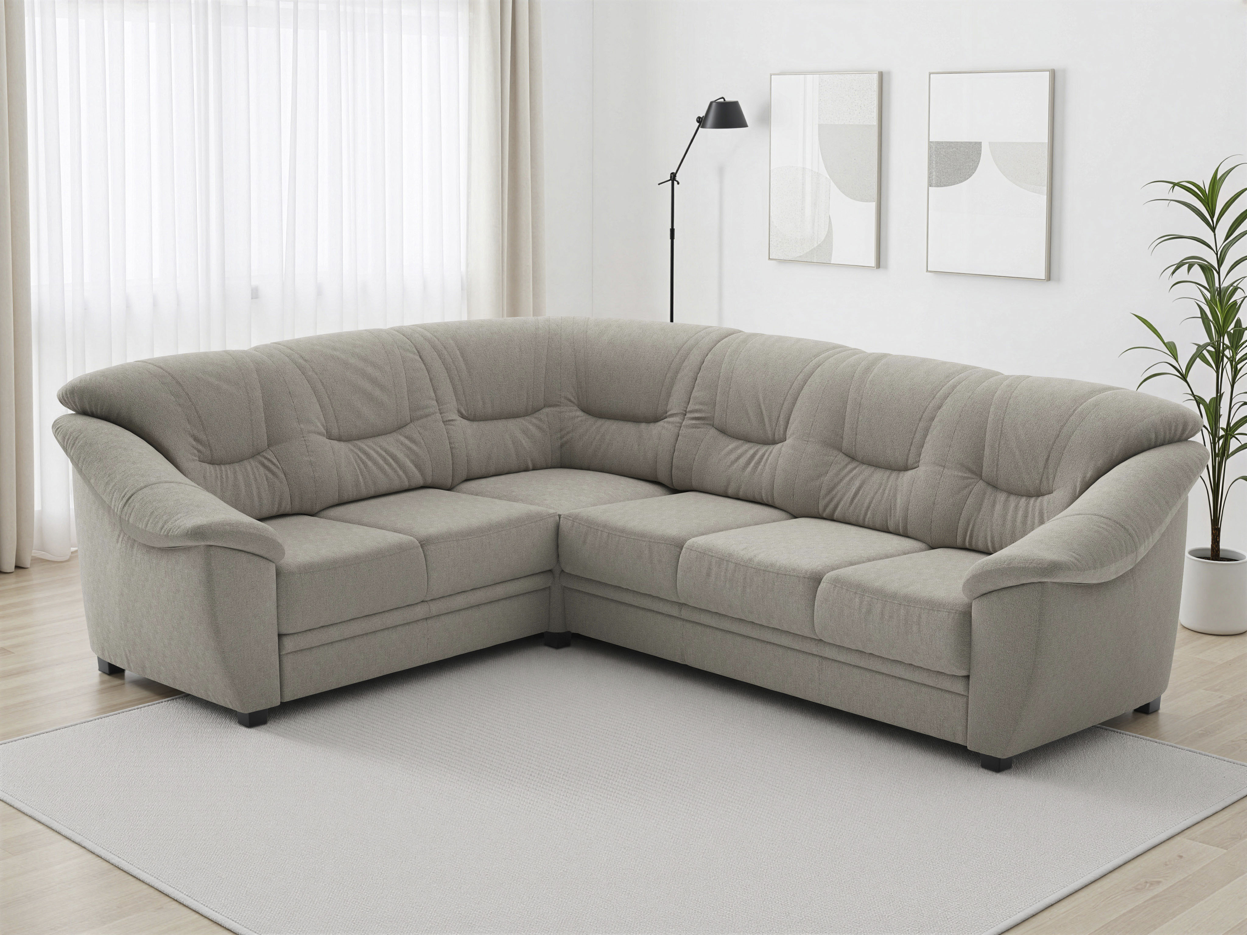 sit&more Ecksofa "Savona L-Form, B. 262 cm, Komfortsitz, Eckcouch mit Stoff- & Lederwahl" optional Schlaffunktion, Liegefl. 120x195 cm