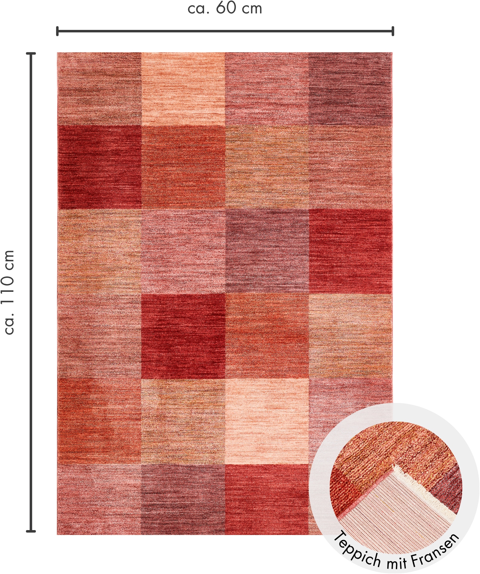 LUXOR living Teppich »Rocco« rechteckig 11 mm Höhe Vintage-Look, verschiedene Designs, mit Fransen, Wohnzimmer