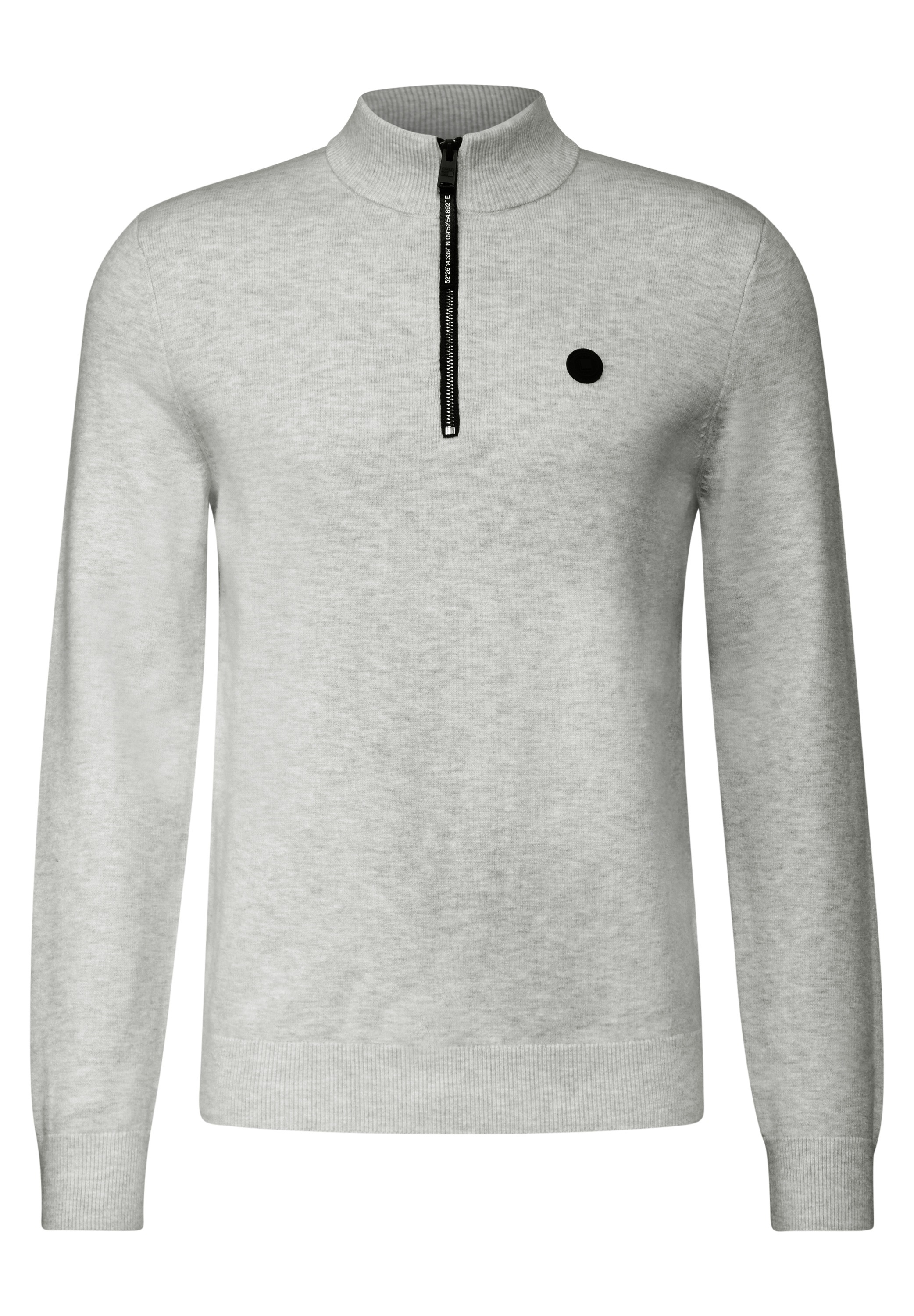 STREET ONE MEN Stehkragenpullover, mit Materialmix