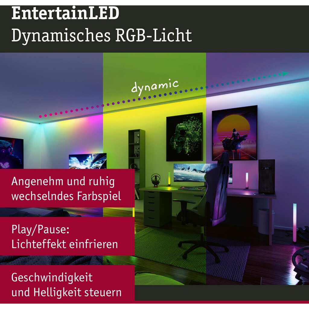 Paulmann LED-Streifen »Dynamic Rainbow RGB 1,5m 3W 60LEDs/m 5VA«, 1 St.-flammig