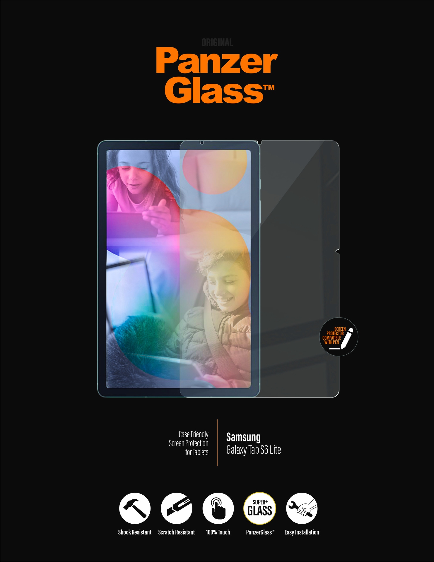 PanzerGlass Displayschutzglas »Case Friendly Screen Protector«, für Samsung Galaxy Tab S6 Lite-Samsung Galaxy Tab S6 Lite 2024, Displayschutzfolie, Schutzfolie, Bildschirmschutz, kratz- & stoßfest