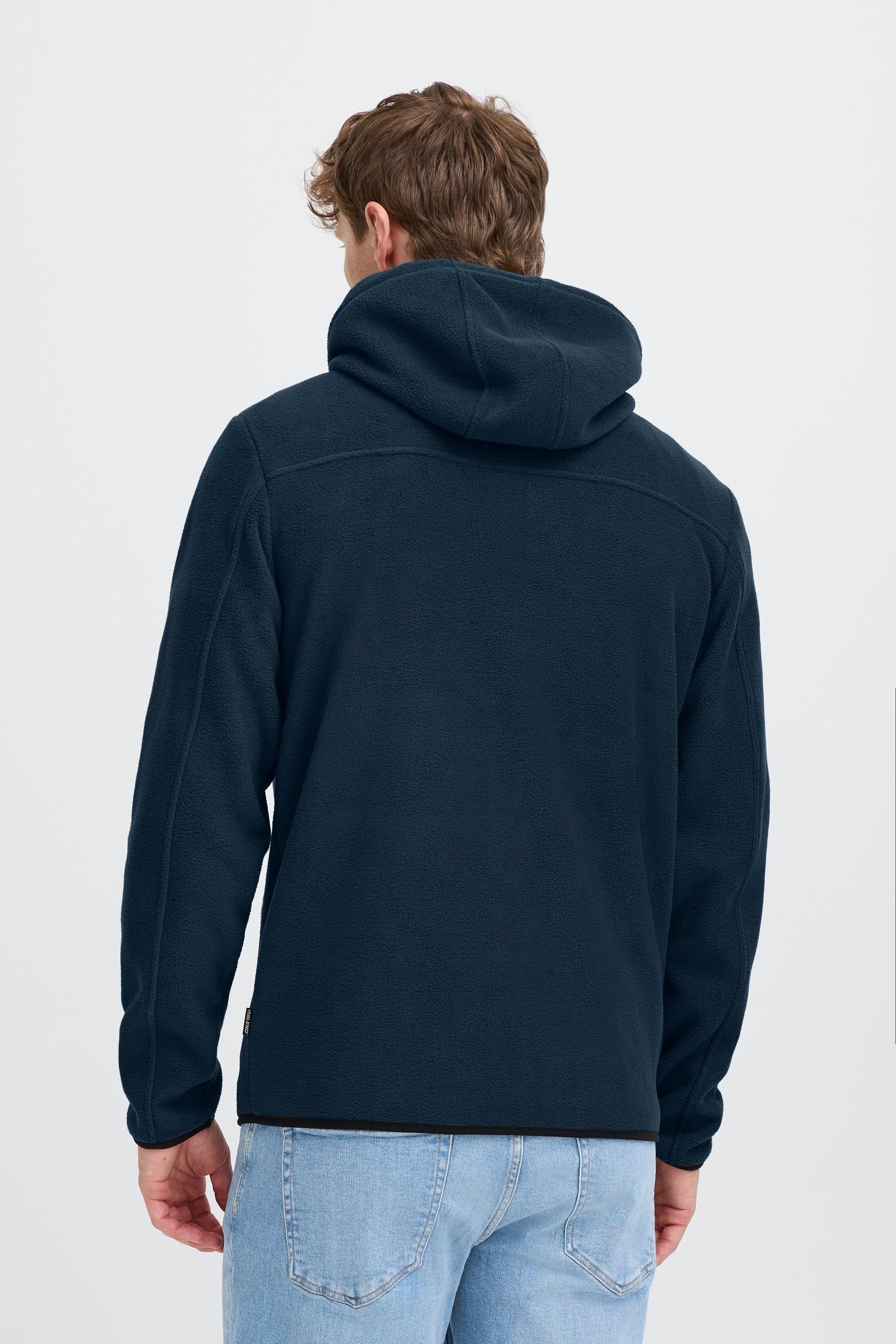 Fleecejacke BLEND "Fleecejacke BHFlorix", Herren, Gr. L, blau (marineblaus), Obermaterial: 100% Polyester PES., Jacken Fleecejacke 6