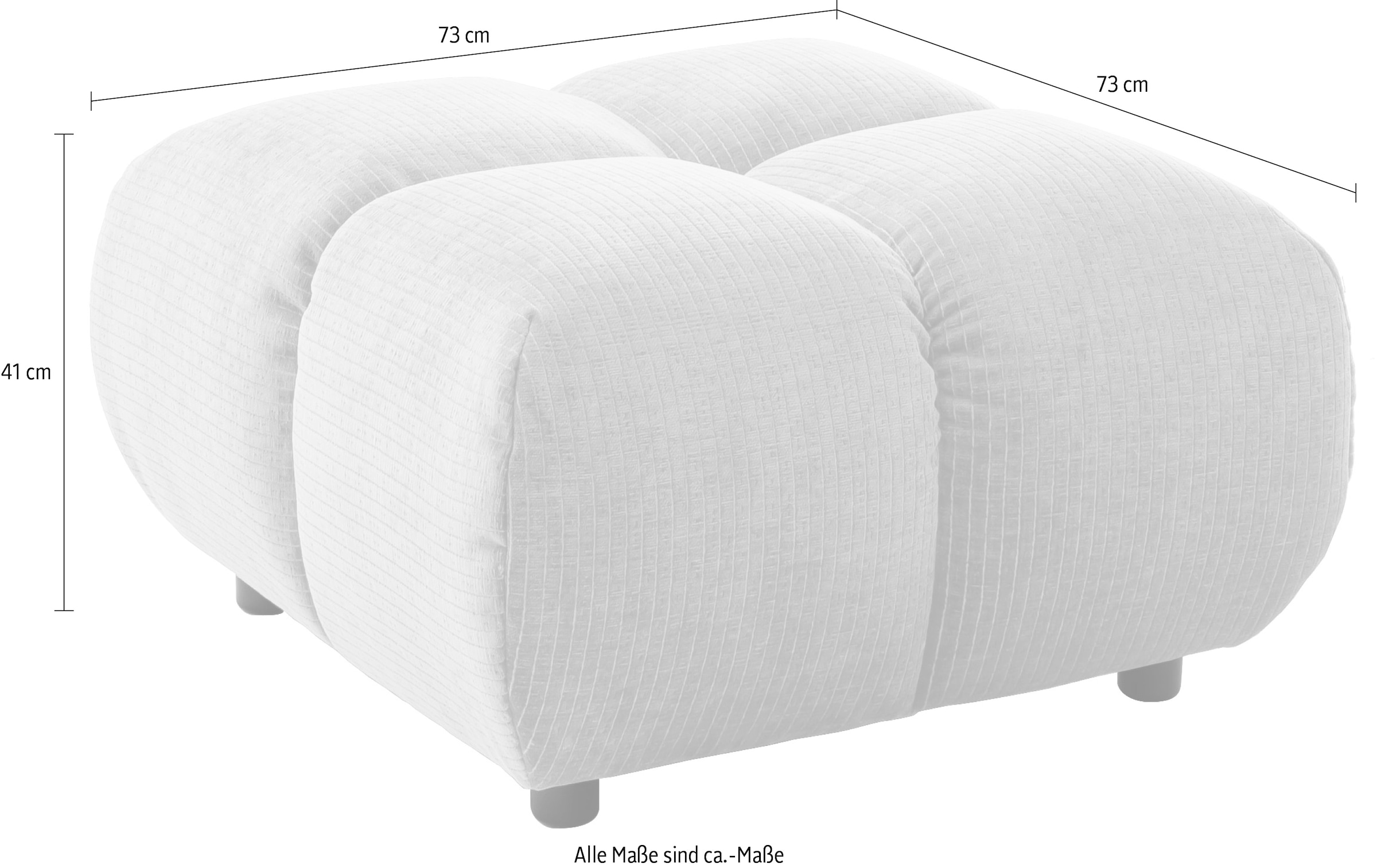 Home affaire Polsterhocker »Graceland, mit eleganter Steppung, weich gepolstert, 73x73 cm« 1 Stk. tlg.