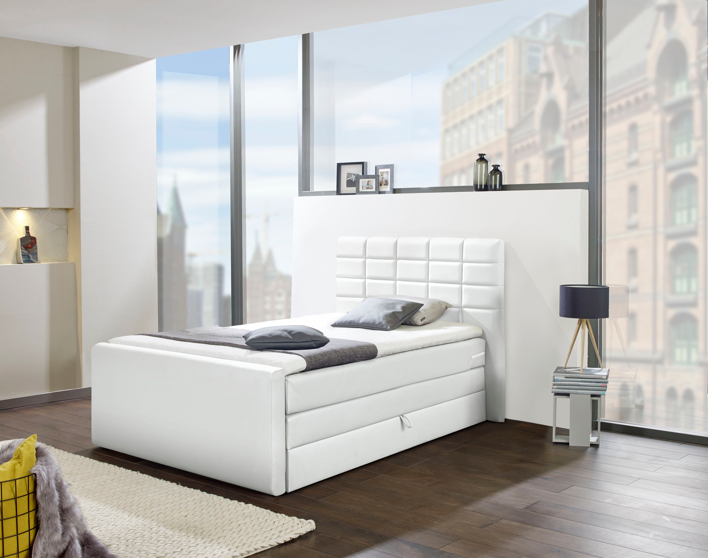 INOSIGN Boxspringbett »Lethbridge«, inkl. Bettkasten und Topper, zwei Matratzenarten in H2