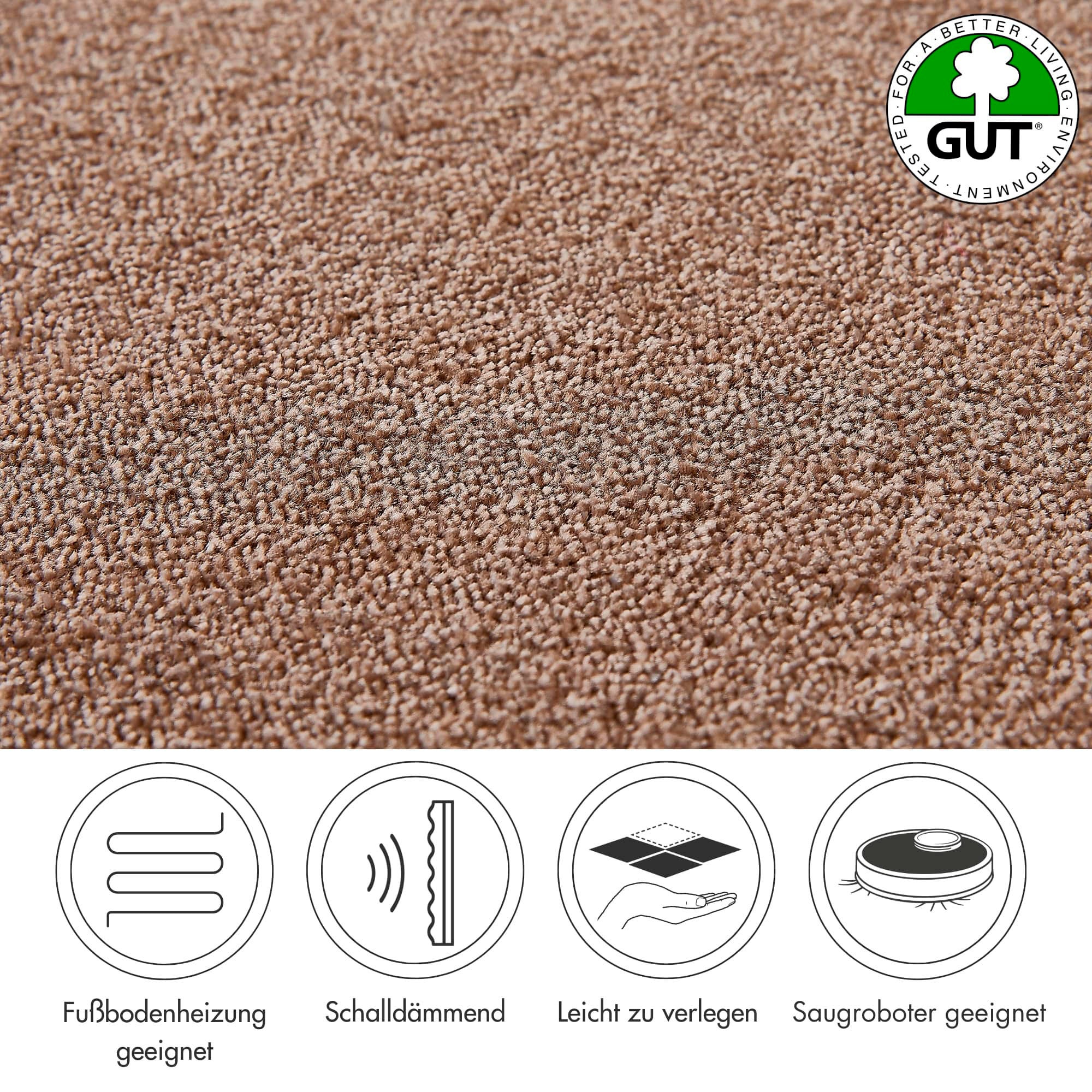Andiamo Teppichboden »Florenz, Schlinge, Made in Belgium«, rechteckig, 8 mm Höhe, Uni-Farben, Breite 400 cm, strapazierfähig & robust