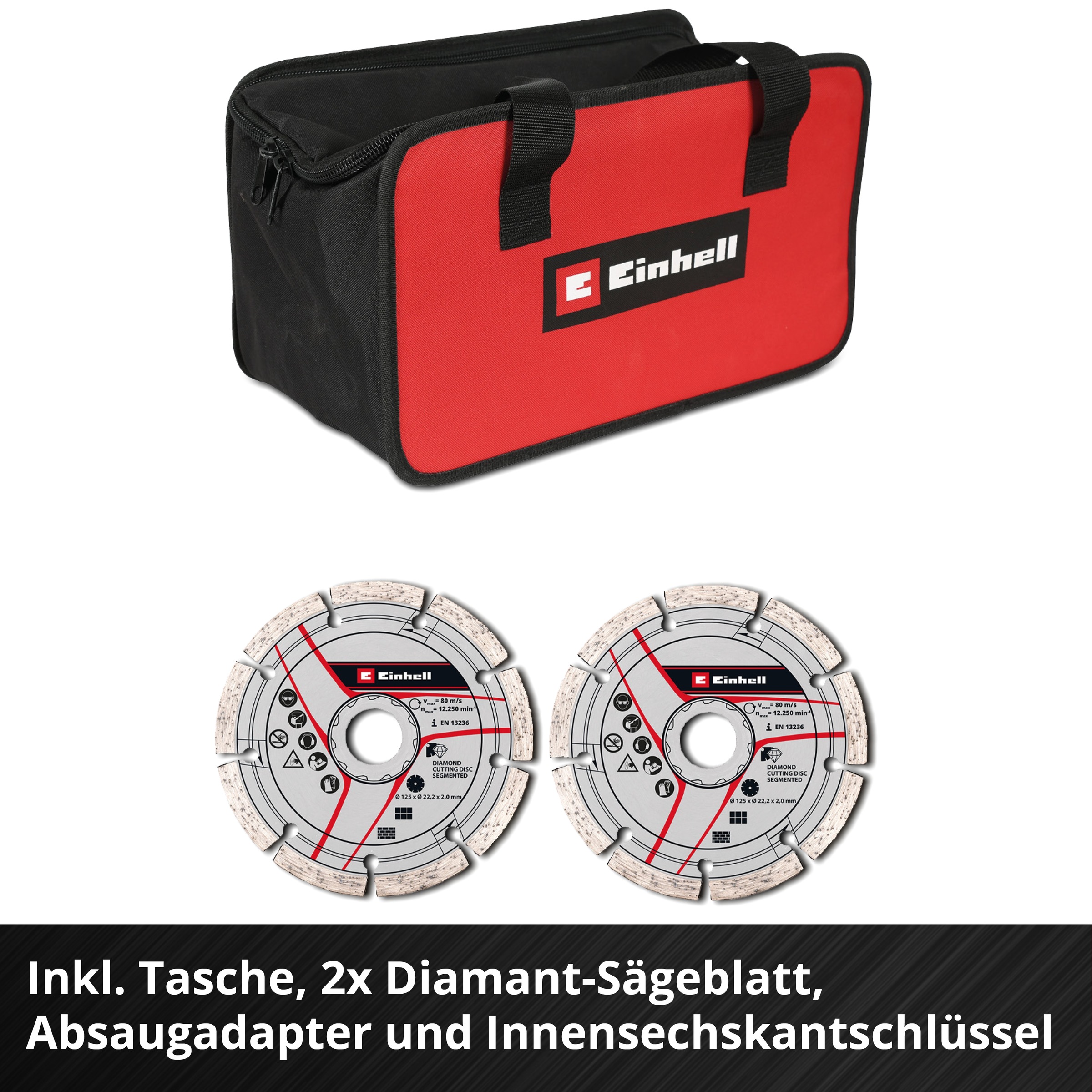 Einhell Mauernutfräse »TP-MA 36/30 Li BL - Solo«, mit 2 Diamant Trennscheiben und Tragetasche, ohne Akku und Ladegerät