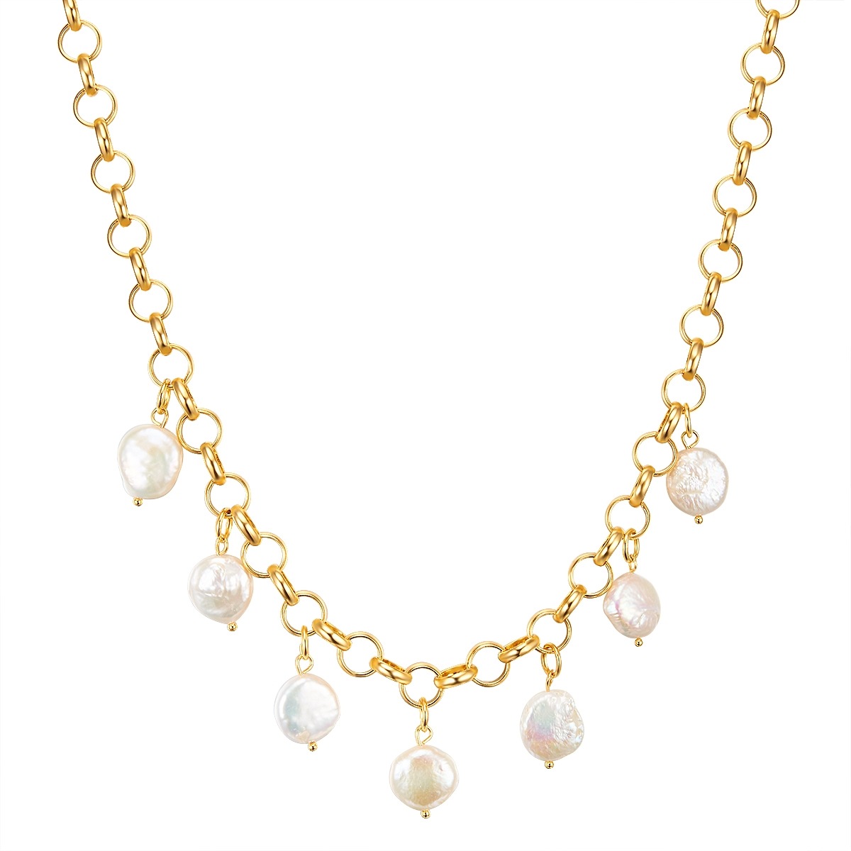 LULU & JANE Damen Gliederkette "AV126", 47,0cmgelbgold, Halsketten