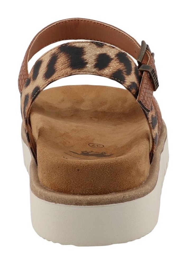 Mustang Shoes Sandale »Malina«  Plateausandalette, Sommerschuh, Urlaubsschuh in Leo-Optik