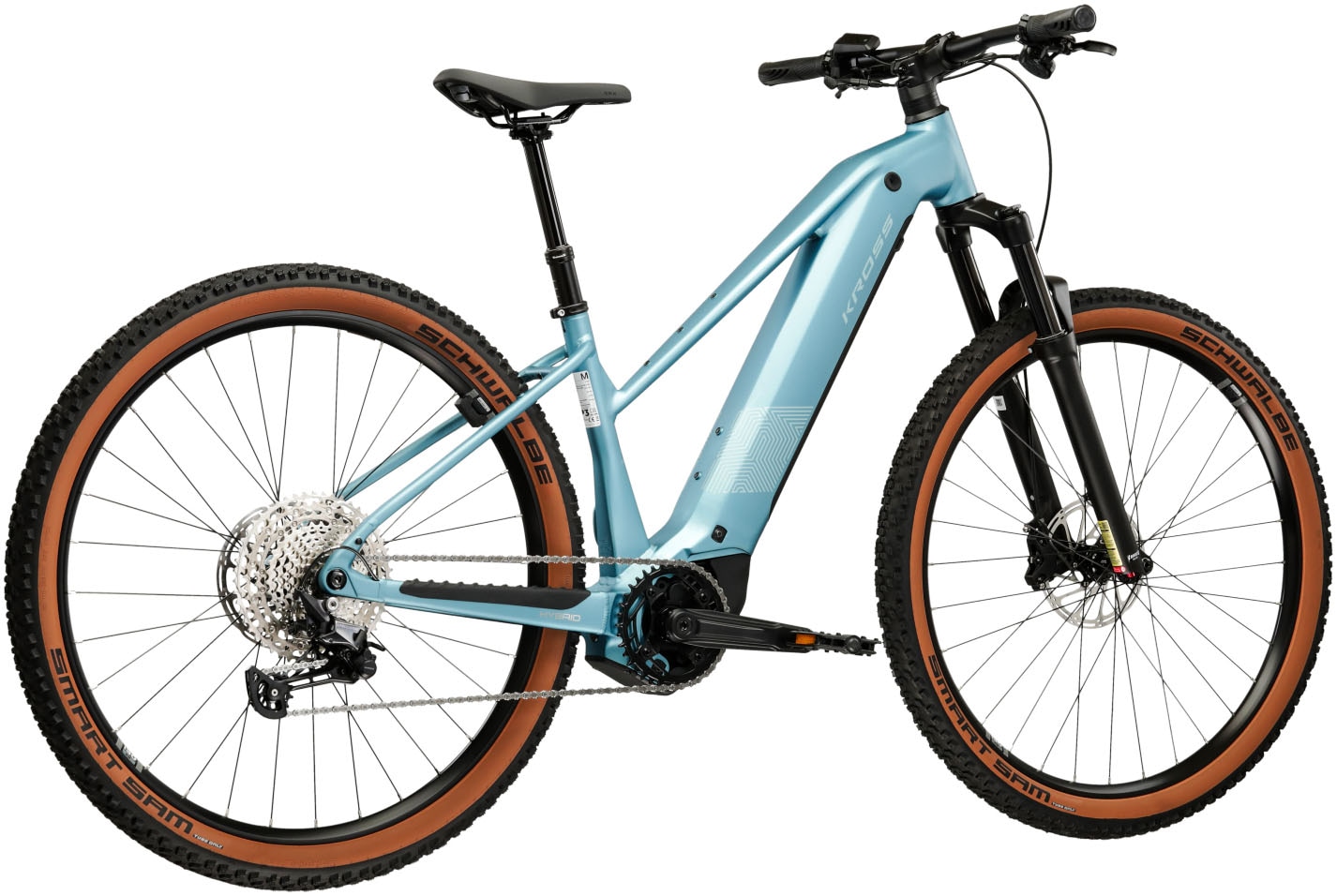 Kross »E-MTB Influx Hybrid 4.0 21,3Ah / 800 Wh 29 Zoll blau 12 Gänge 2026« 12 Gang Shimano DEORE M6100 Schaltwerk Kettenschaltung Mittelmotor 250 W