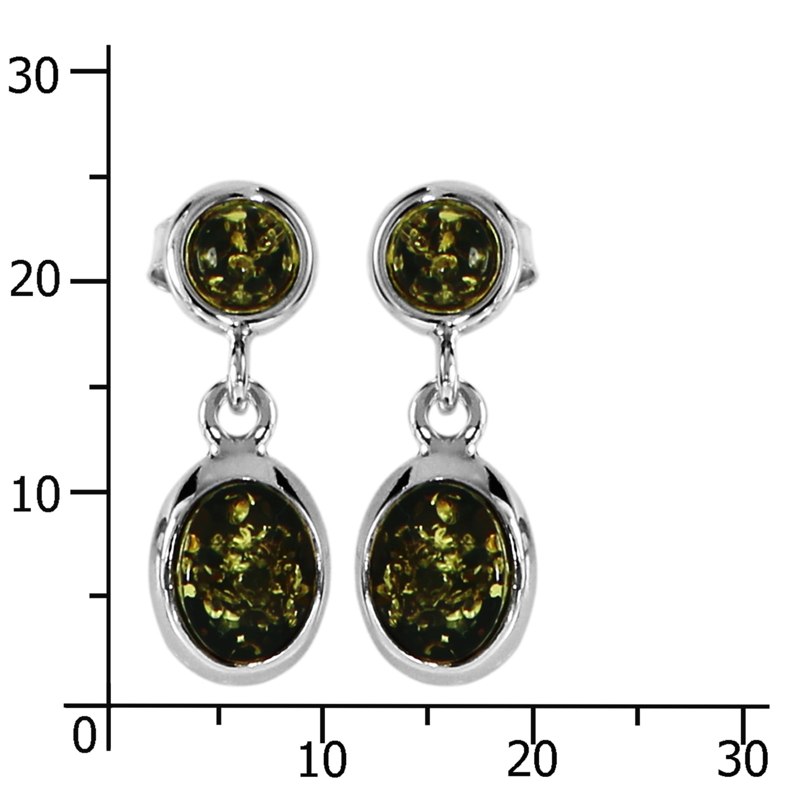 OSTSEE-SCHMUCK Paar Ohrhänger »Ostsee-Schmuck Ohrhänger Tarja grün Ohrhänger Tarja grün«, (2 tlg.)