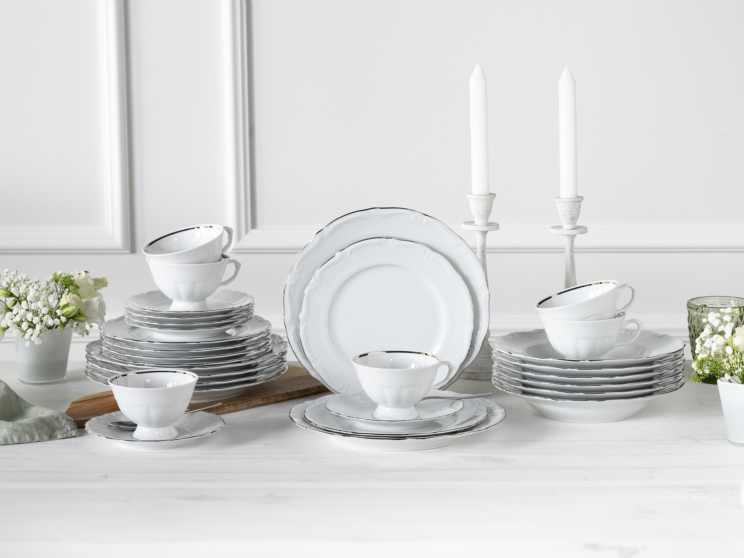 CreaTable Kombiservice »Maria Theresia, Kombi-Service 30-tlg«, (Set, 30 tlg.), Traditionelle Porzellanform