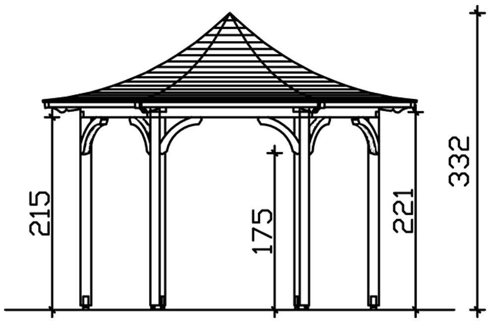 Skanholz Holzpavillon »Versailles«, BxTxH: 418x360x332 cm, inkl. Aufschraubstutzen