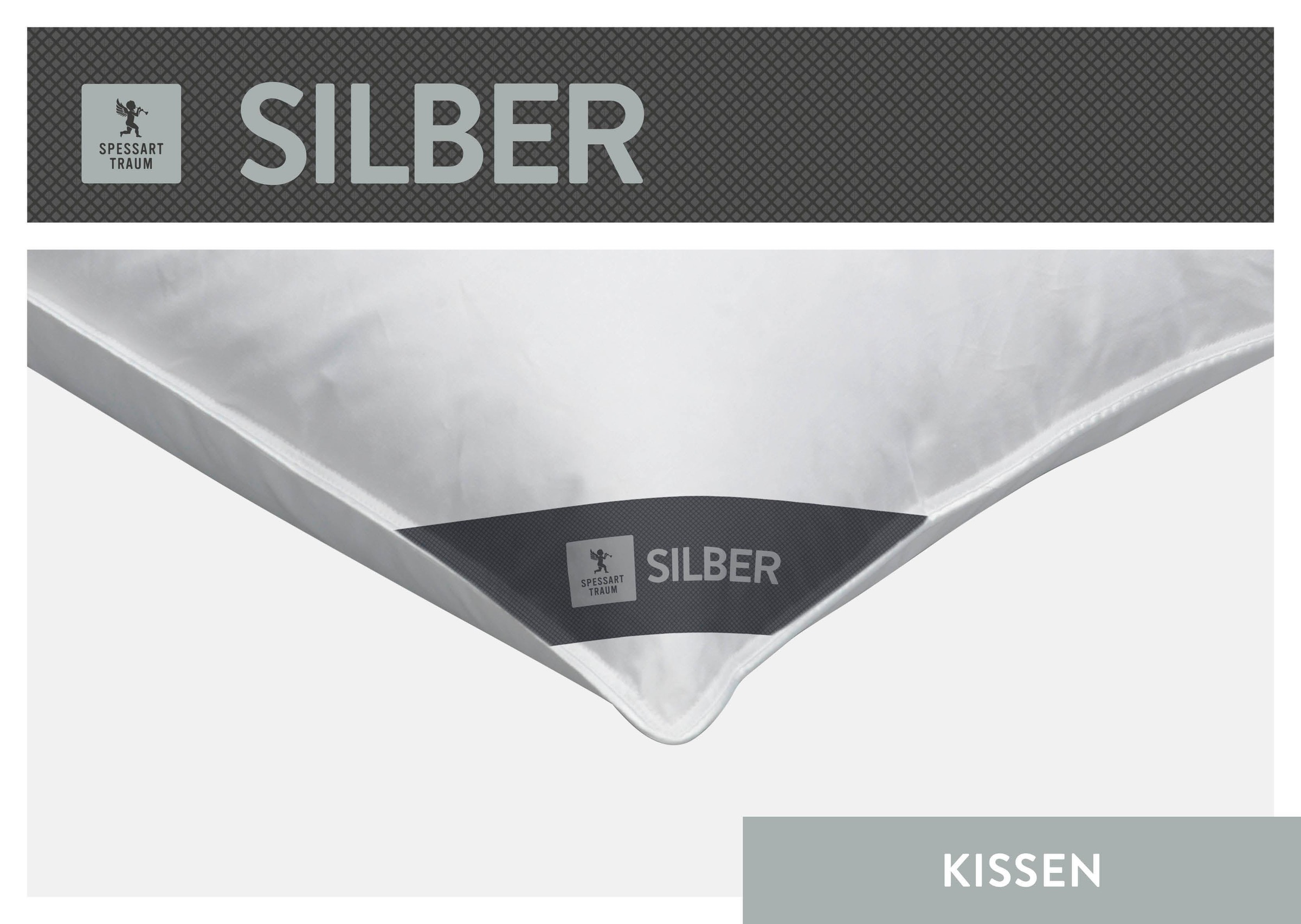 SPESSARTTRAUM Federkissen "Silber" Füllung: 30% Daunen, 70% Federn 1 Stk. tlg. hergestellt in Deutschland, allergikerfreundlich