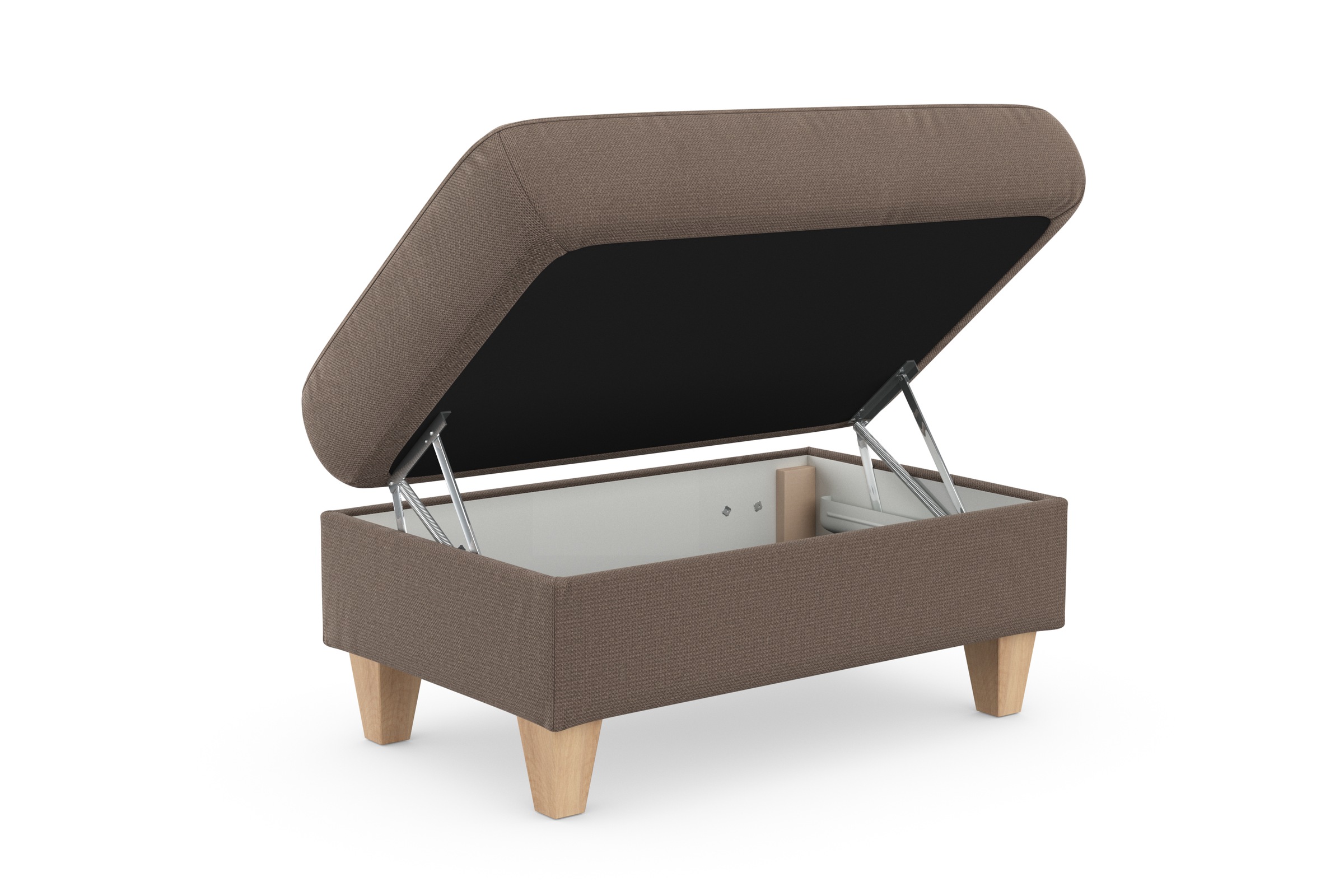 sit&more Stauraumhocker »Farö«, mit Stauraum und Federkern und naturfarbenen Füßen
