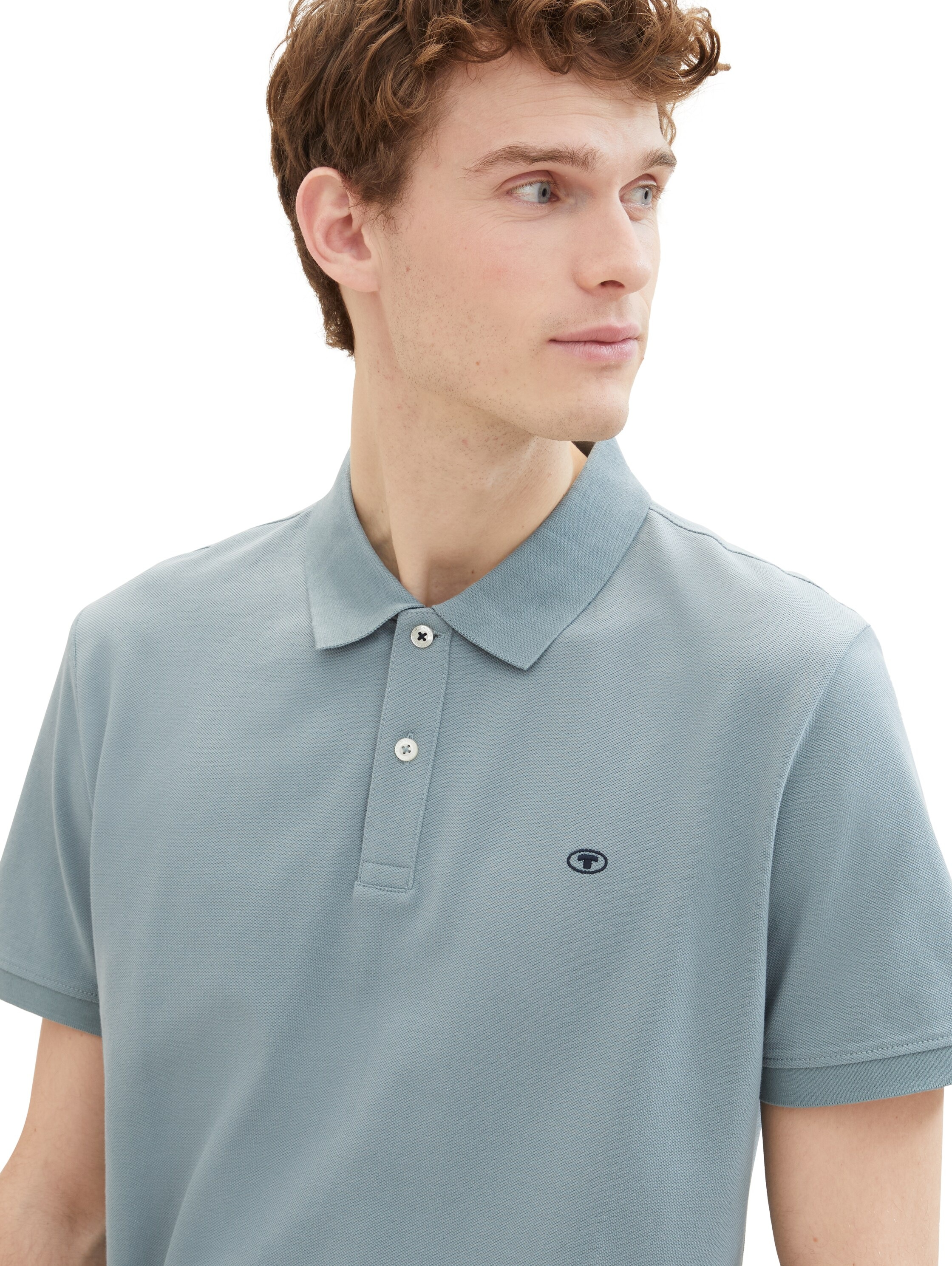 TOM TAILOR Poloshirt mit Knopfleiste und Logo