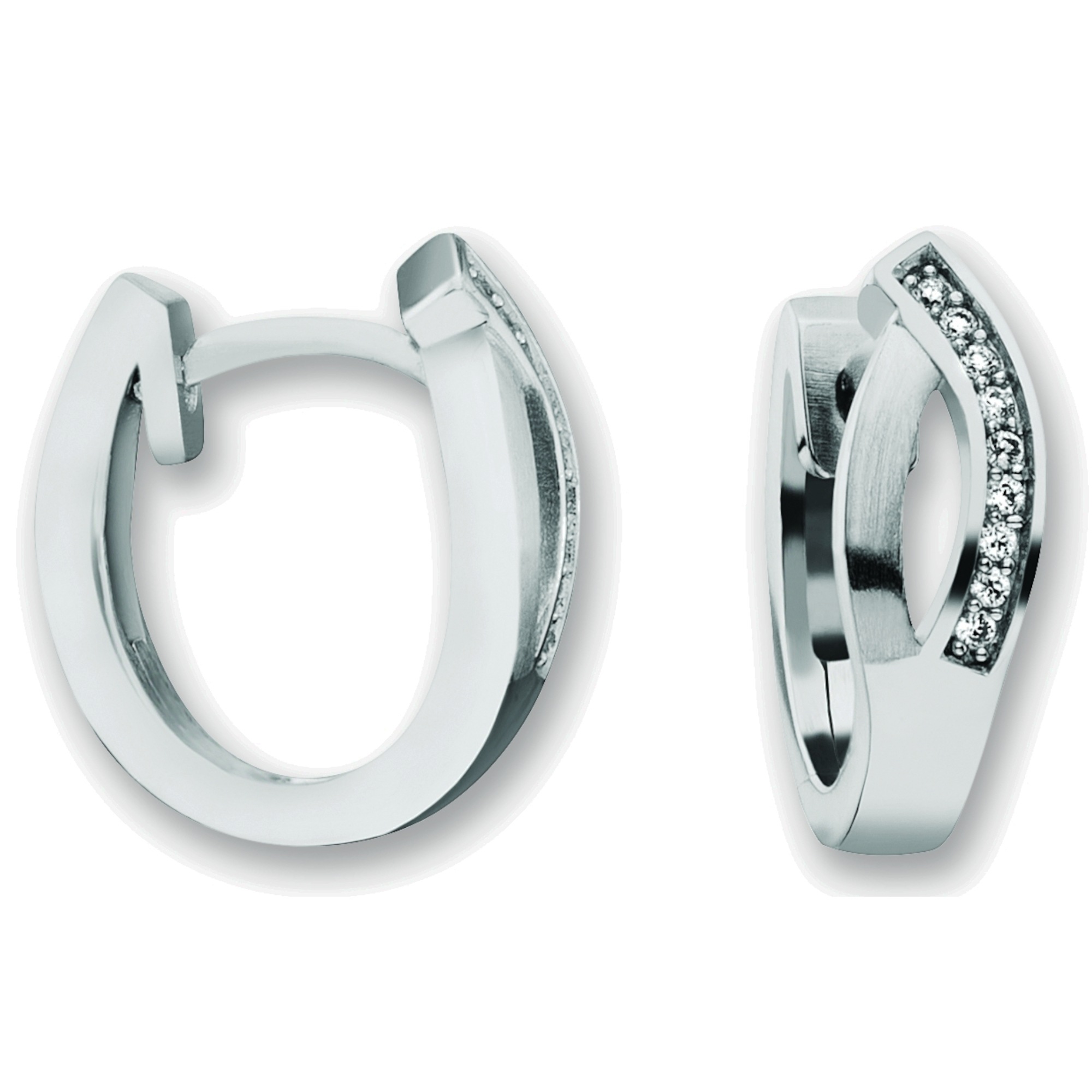 Paar Creolen ONE ELEMENT "Zirkonia Ohrringe Creolen aus 925 Silber", silber, Ohrringe, Damen, Damen,mit Zirkonia, Silber 925 (Sterlingsilber), Ihr persönliches Symbol – liebevoll gearbeitet für jeden Tag 4