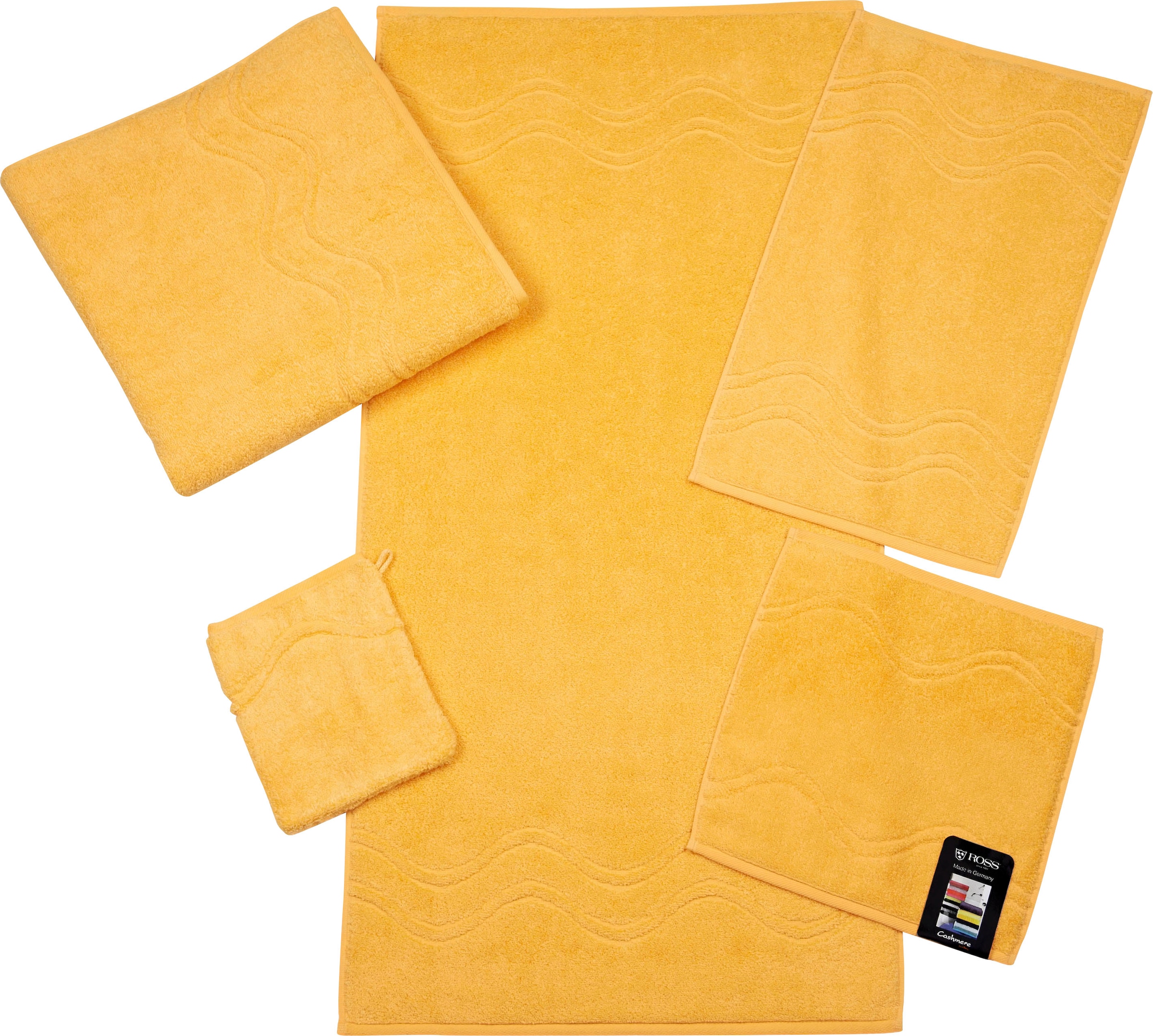 ROSS Waschhandschuh "Cashmere feeling" mit Wellen-Bordüre günstig online kaufen