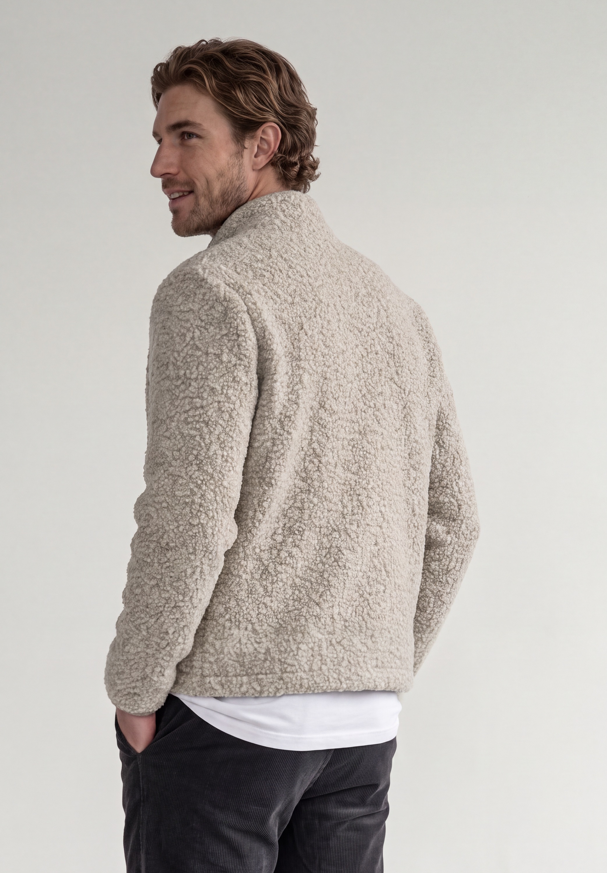 STREET ONE MEN Fellimitatjacke ohne Kapuze in Unifarbe