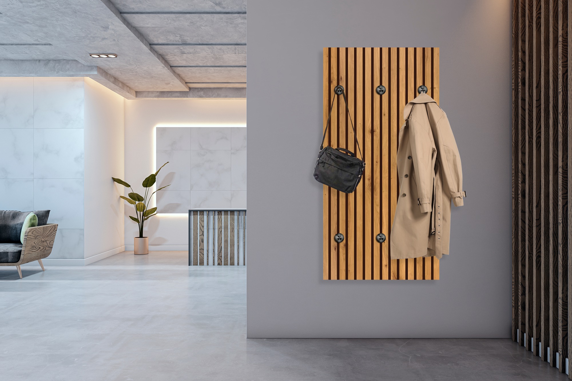 queence Wandgarderobe "Paneel Holz Optik" 1 Stk. tlg. Wandpaneel aus Acrylg günstig online kaufen
