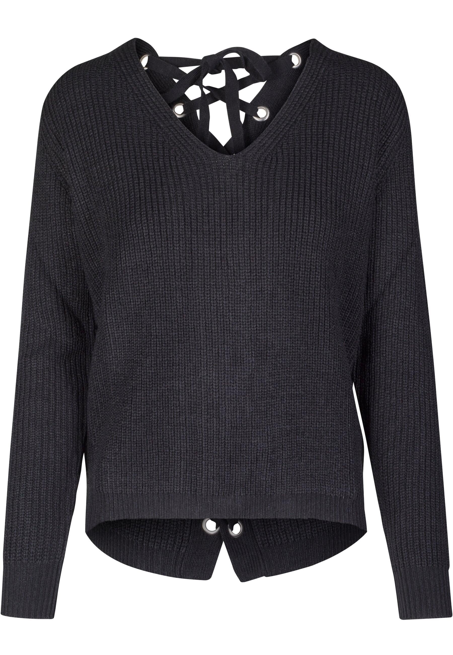 URBAN CLASSICS Rundhalspullover "Urban Classics Damen Ladies Back Lace Up S günstig online kaufen