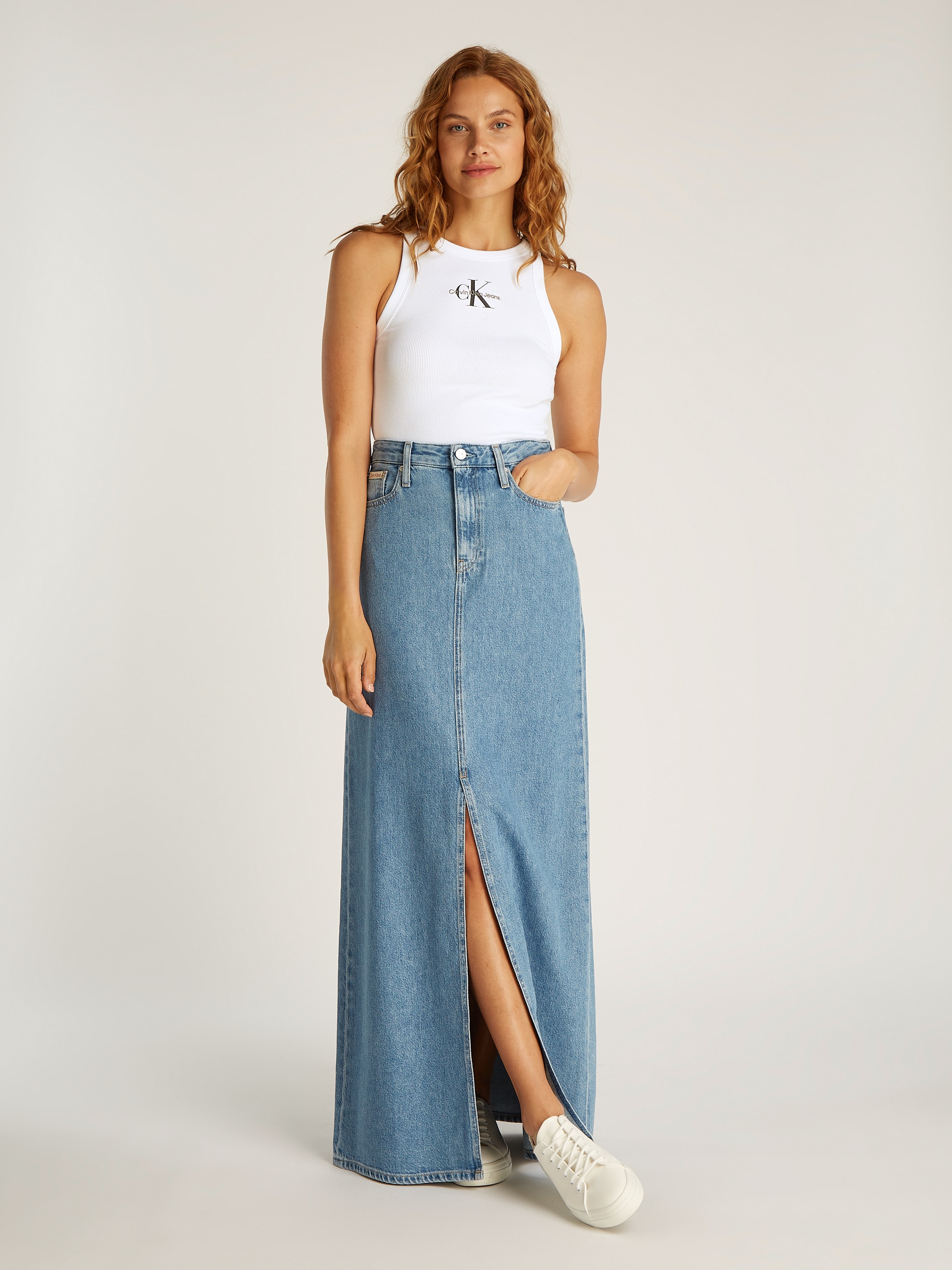 Calvin Klein Jeans Tanktop »MONOLOGO RIB TANK TOP«, mit Logostickerei