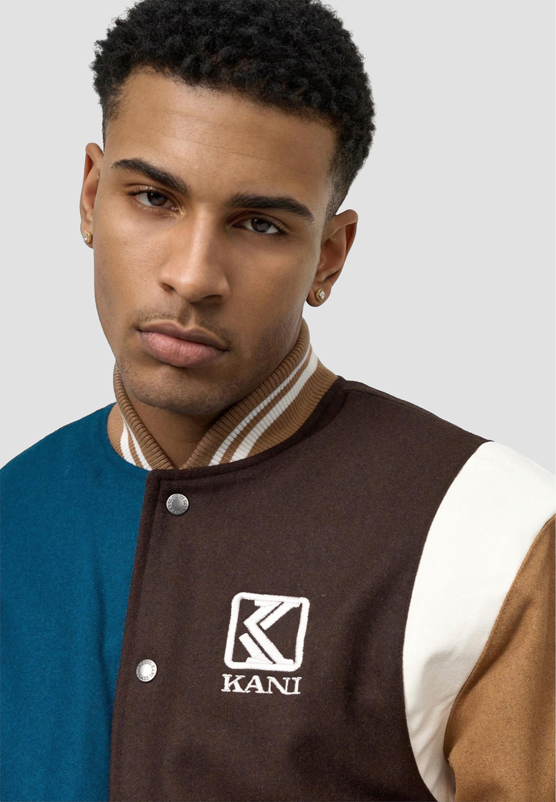 Karl Kani Allwetterjacke »Karl Kani Herren KM213-069-1 OG Block Wool Blend College Jacket«, (1 St.), ohne Kapuze