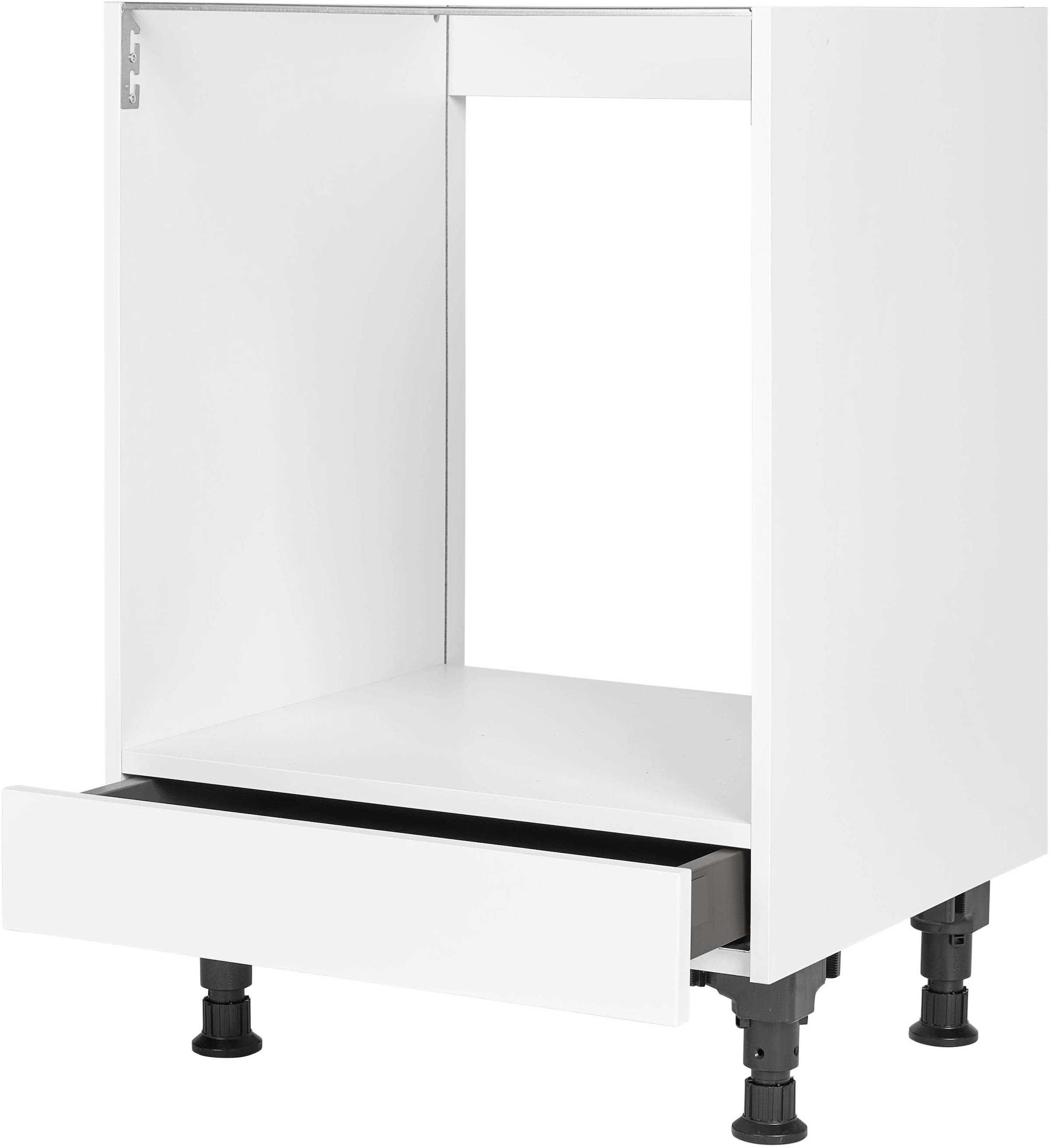 Herdumbauschrank NOBILIA, B:60cm H:87cm T:58,3cmfront: alpinweiß, korpus: alpinweiß, Schränke, ""Laser", vormontiert, mit höhenverstellbaren