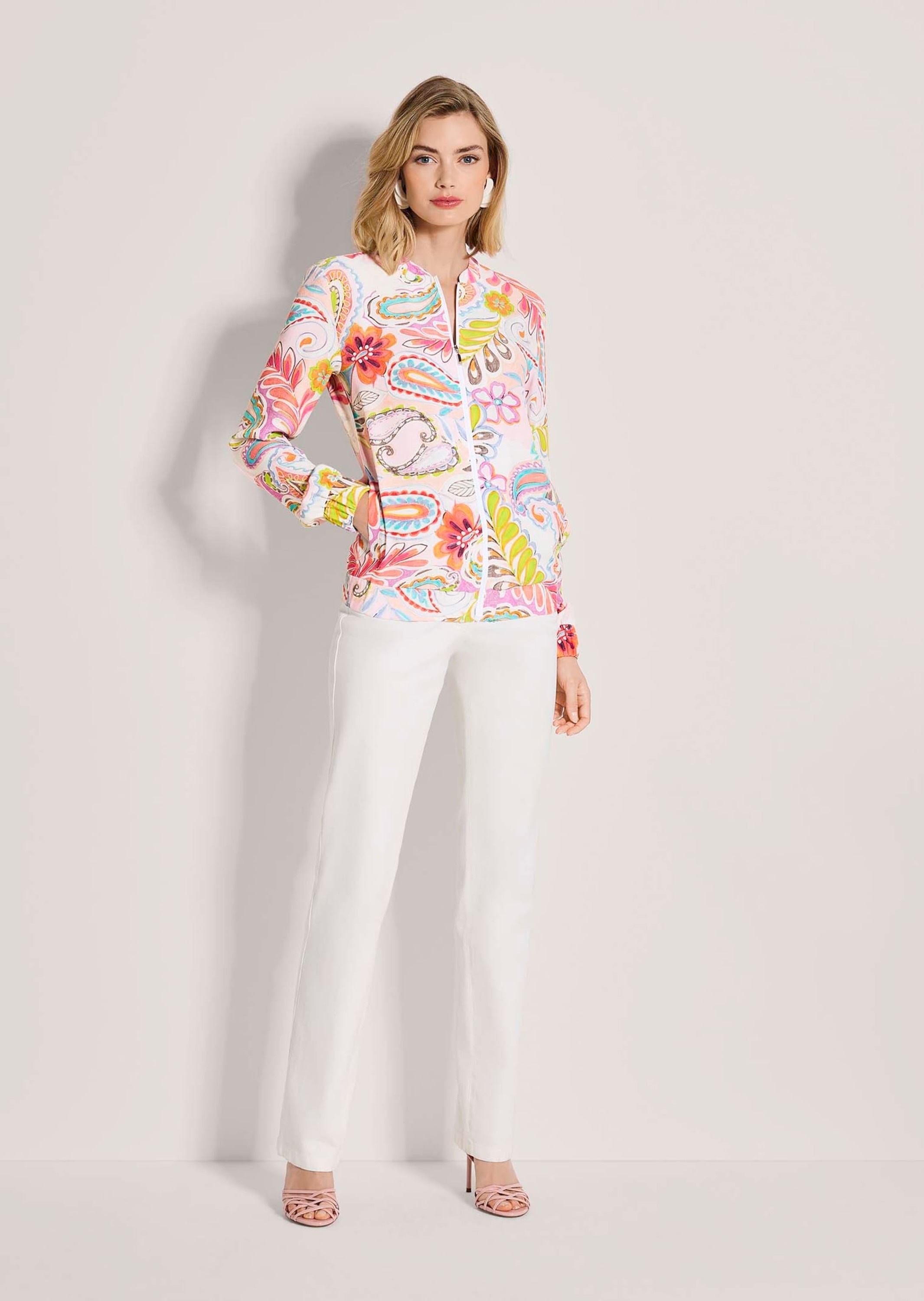 MADELEINE Langarmbluse "Blouson Farbenfrohe Print-Jacke aus Viskose" Blouso günstig online kaufen