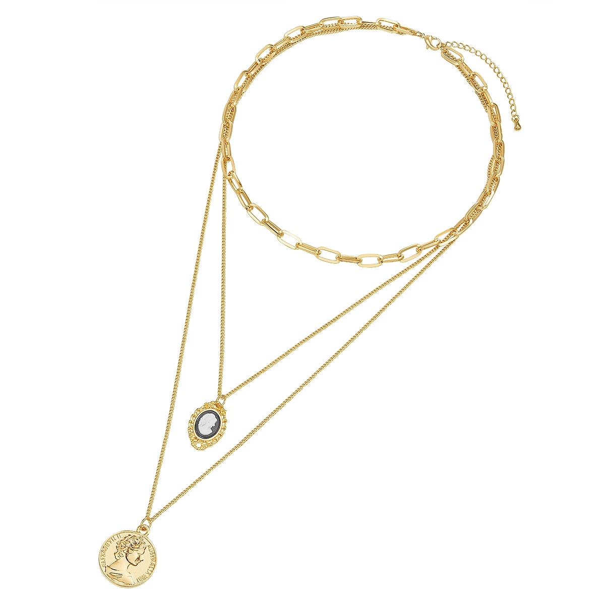 Lulu & Jane Gliederkette »AV116« mit Medaillon/Münze