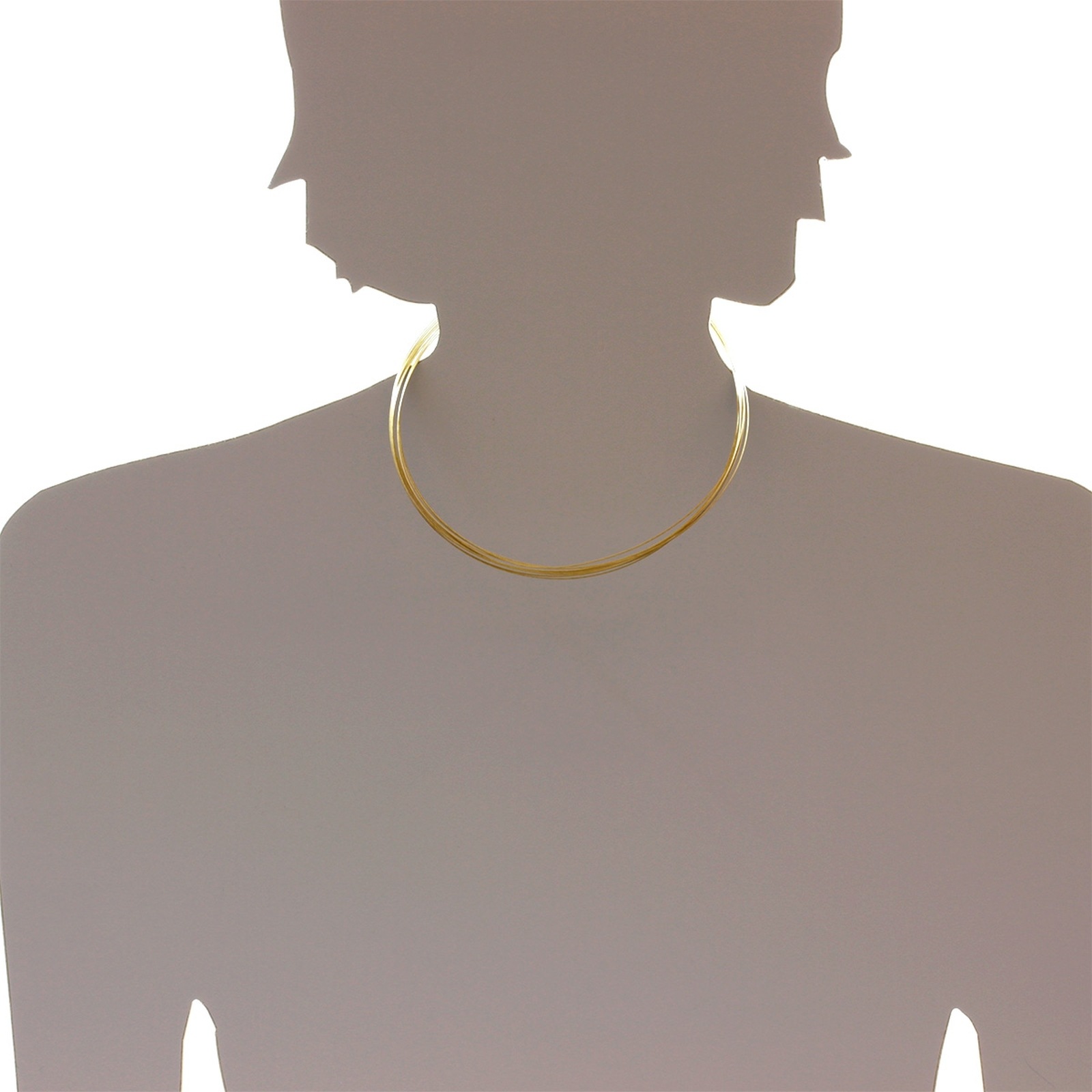 Halsreif OSTSEE-SCHMUCK "Ostsee-Schmuck Halsreif Nyloncollier 13-reihig -goldfarben-" Gr. 42, gold, Halsketten, Damen, 42cm, Edelstahl, L: 42 6