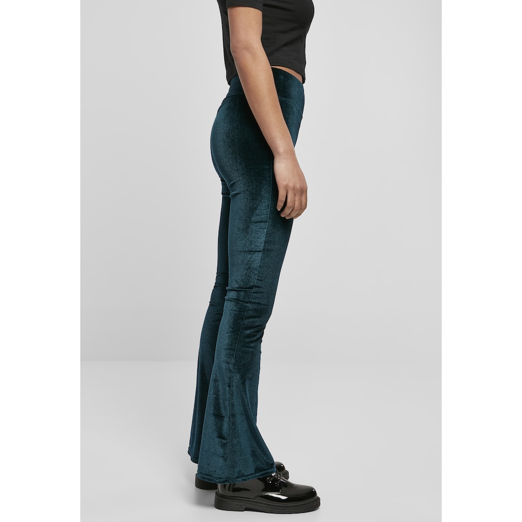 URBAN CLASSICS Leggings »Urban Classics Damen Ladies High Waist Velvet Boot Cut Leggings«, (1 tlg.)