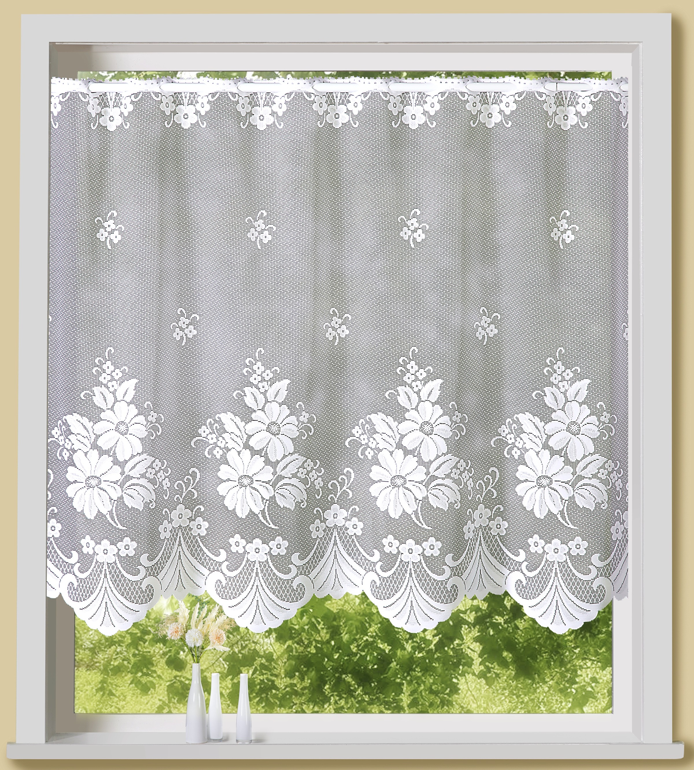 Weckbrodt Scheibengardine "Mara" Stangendurchzug 1 Stk. tlg. Bistro, Gardin günstig online kaufen