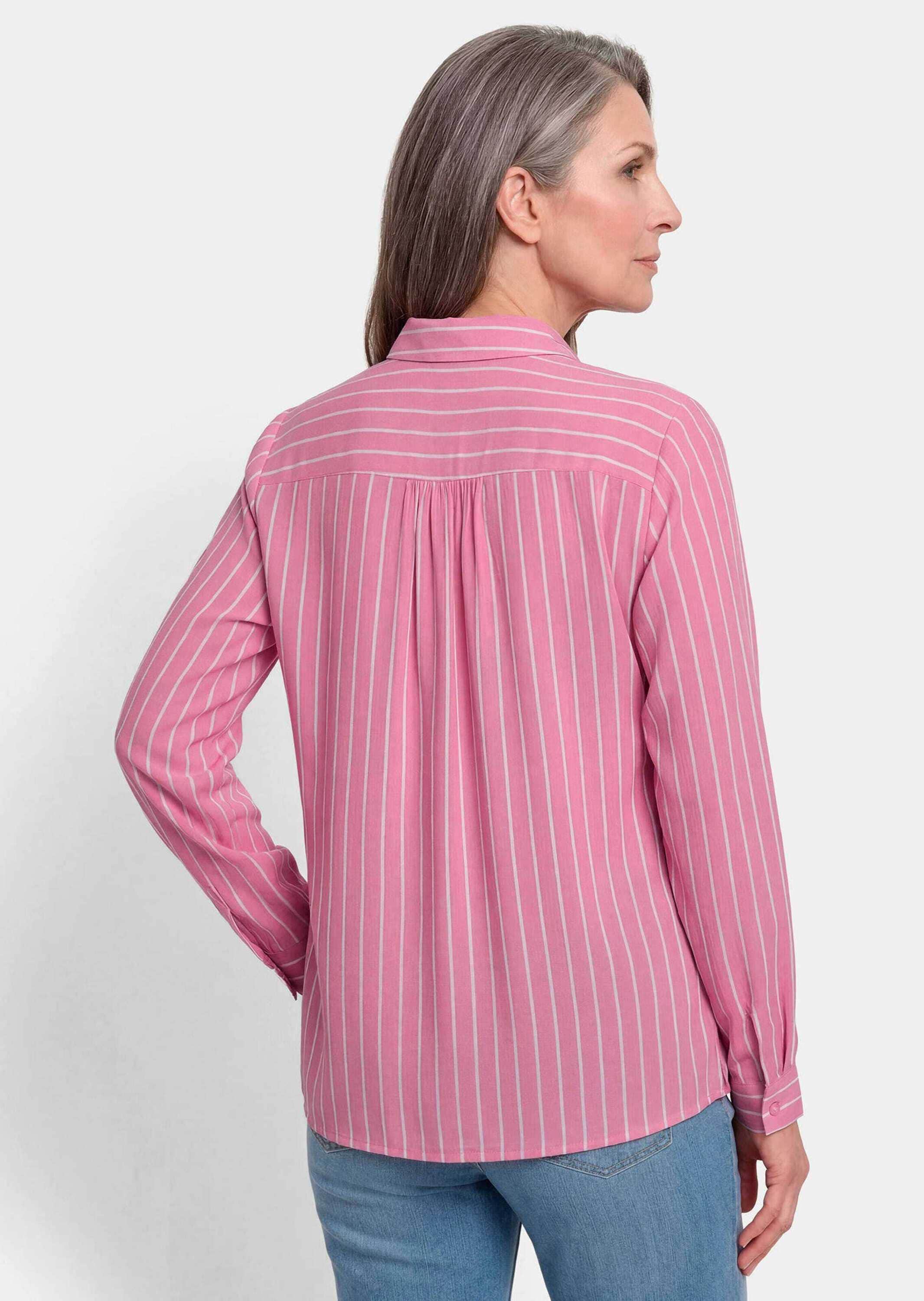 GOLDNER Hemdbluse »Streifenbluse mit Hemdkragen« Rückenpasse mit Kräuselung