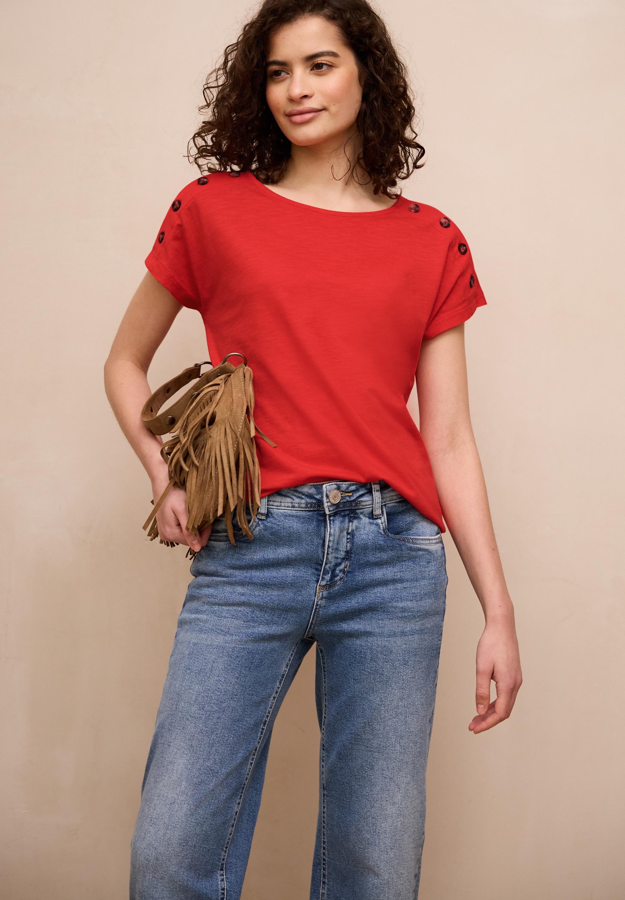 STREET ONE STUDIO T-Shirt mit U-Boot-Ausschnitt günstig online kaufen