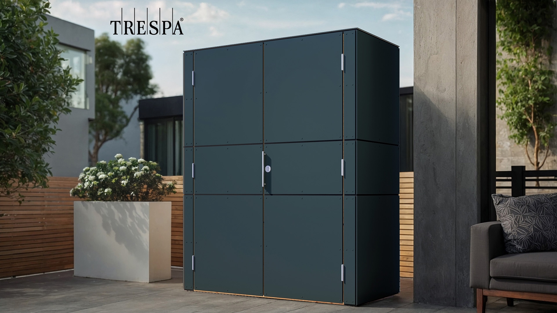 BERTILO Garten-Geräteschrank "HPL Terrace High, in verschiedenen Farben", F günstig online kaufen