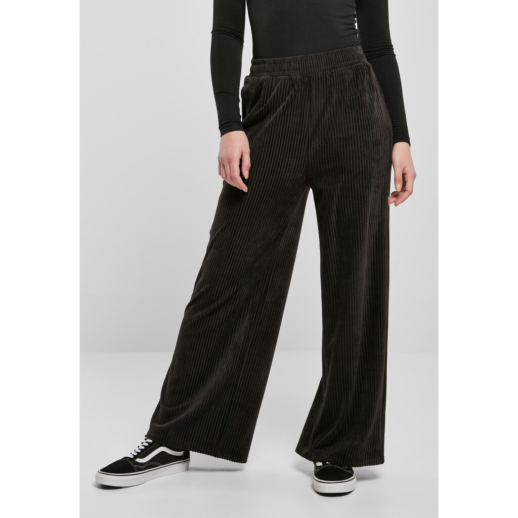 URBAN CLASSICS Jogginghose »Urban Classics Damen Ladies Velvet Rib Straight Sweat Pants«, (1 tlg.)