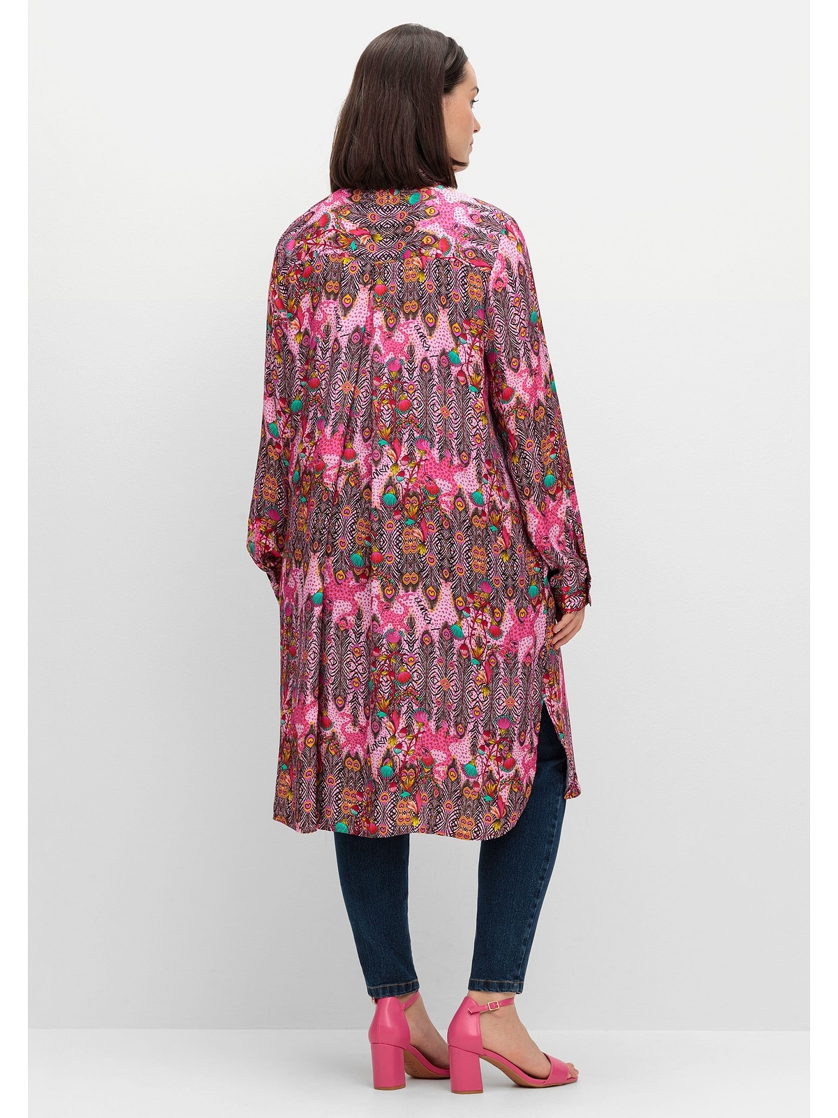 Sheego Longbluse »Große Größen«, in Oversize-Form, aus Viskose-Satin