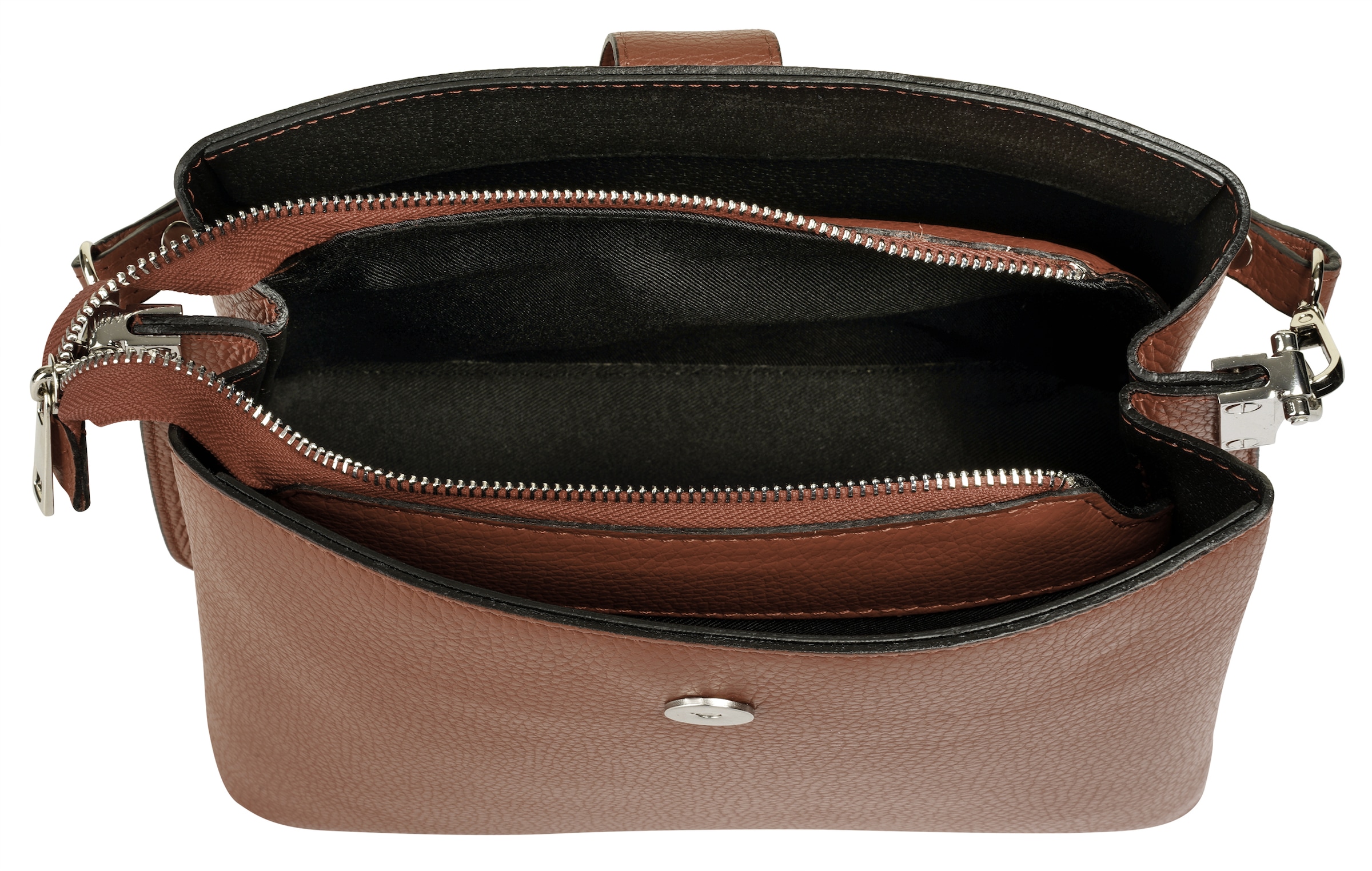Cluty Henkeltasche, echt Leder, Made in Italy