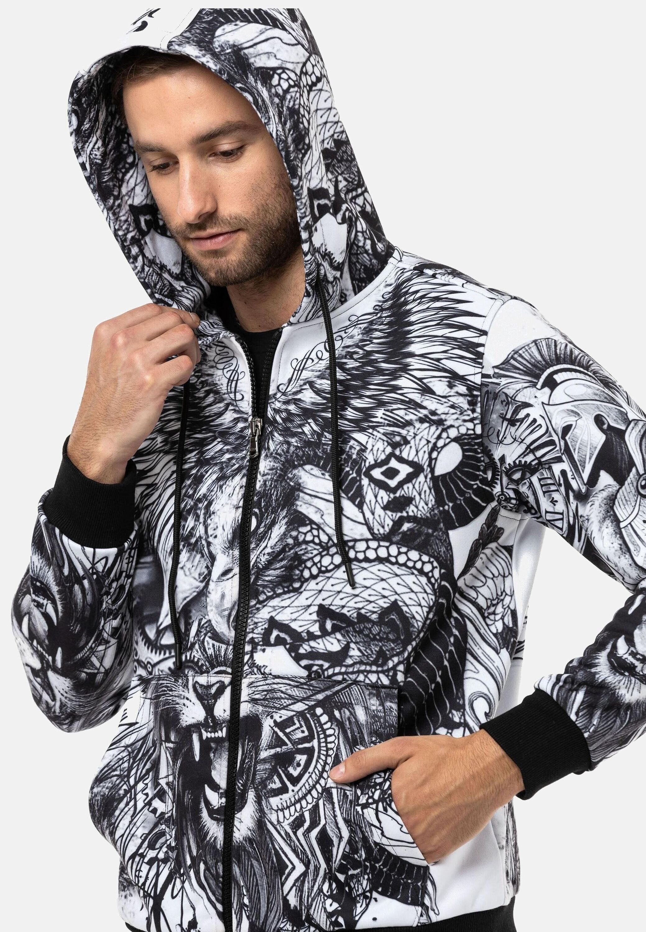 Cipo & Baxx Sweatjacke »Jacken«, mit auffälligem Print, CL559