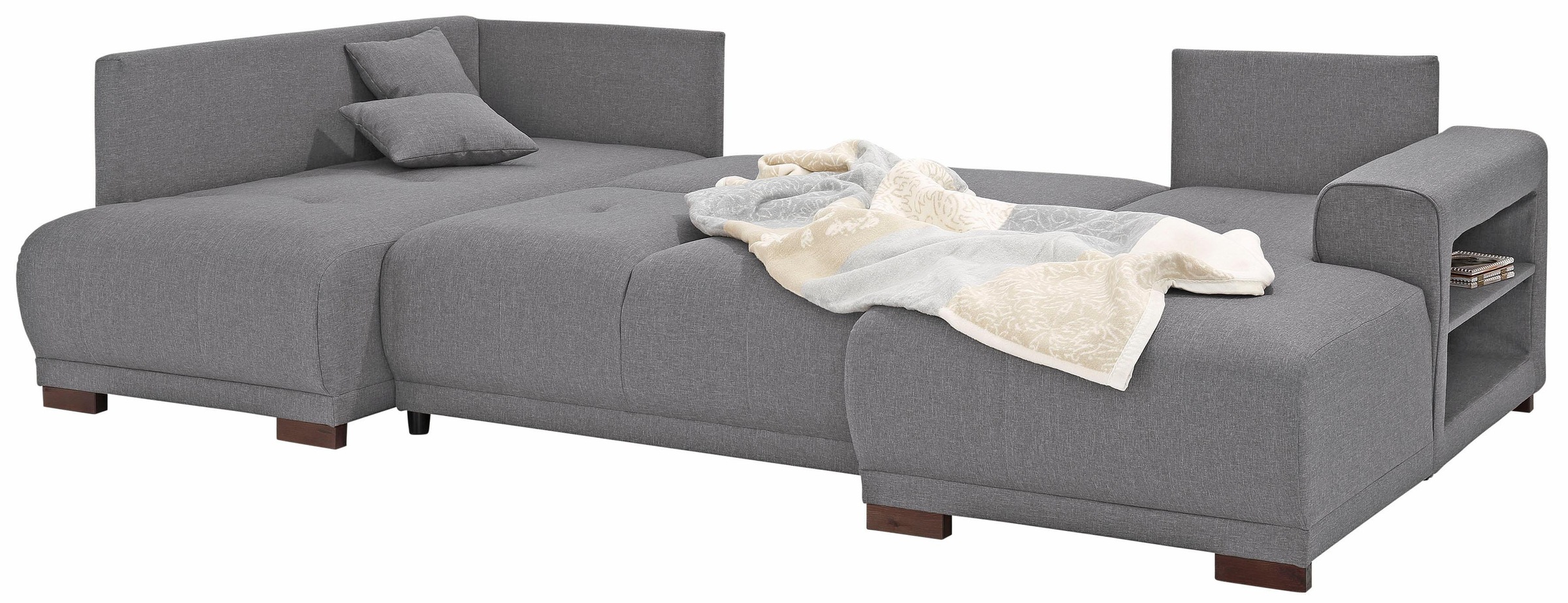 Home affaire Wohnlandschaft »Viborg U-Form«, mit Regal in der Armlehne, wahlweise mit Bettfunktion