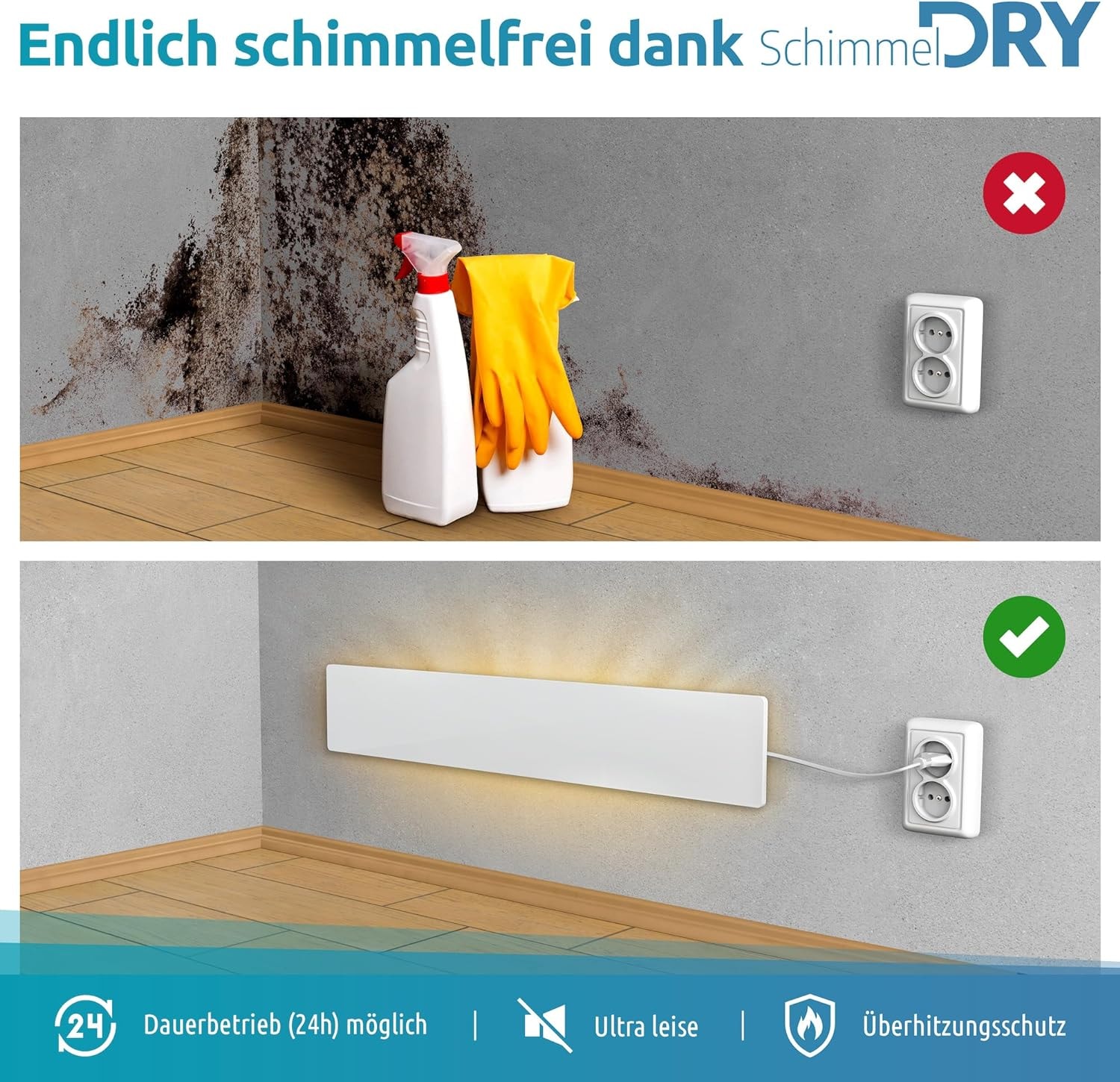 Schimmel Dry Infrarotheizung »Schimmel Dry M2 Erweiterungs-Set«, 1 Heizelement gegen Schimmel in der Wand