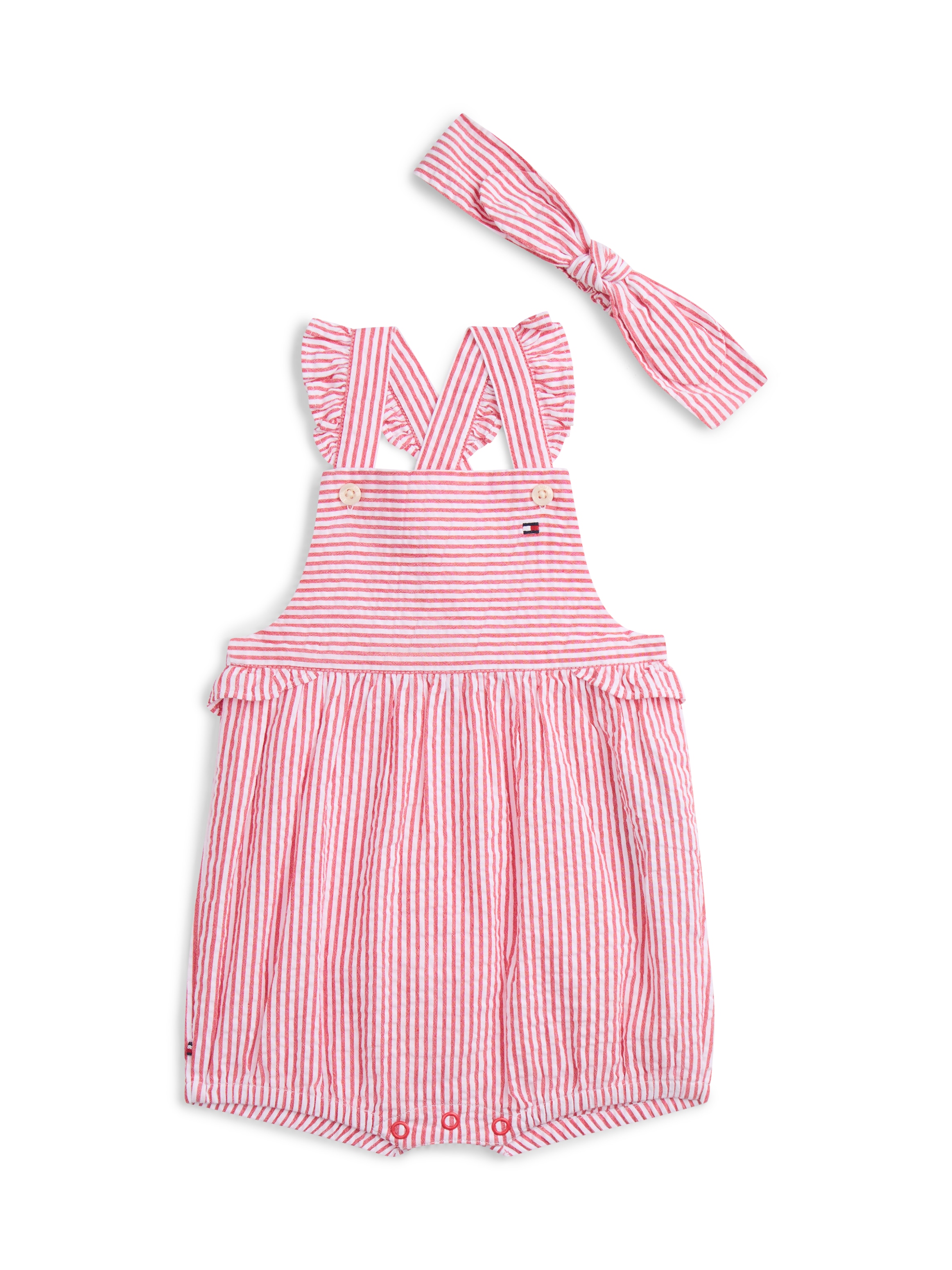 Tommy Hilfiger Neugeborenen-Geschenkset »SEERSUCKER SHORTY SET« Set, 2, 2 niedliches Set für Babys, reine Baumwolle