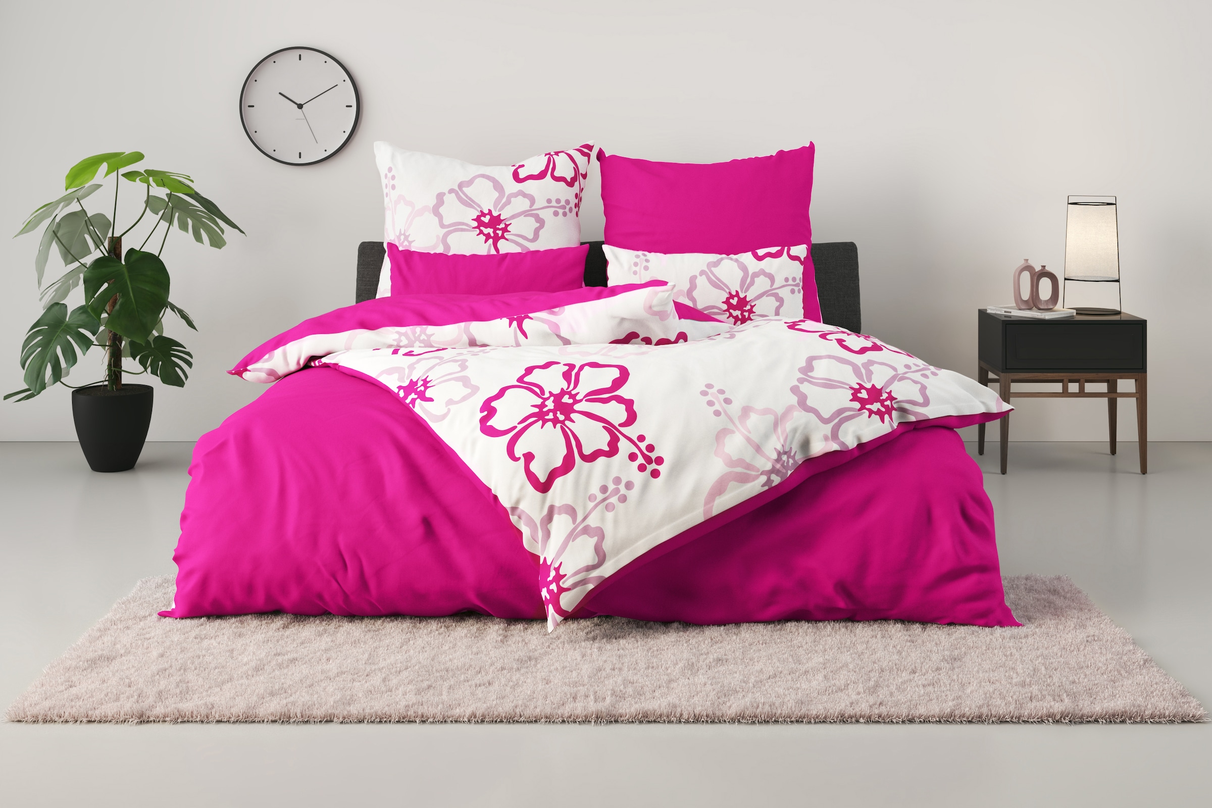 OTTO home Wendebettwäsche "Litschi" 2 Stk. tlg. ab Größe 135x200 cm, mit Bl günstig online kaufen